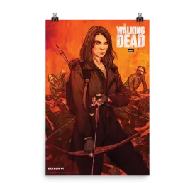 11 Weeks of TWD – Season 11 by Jenny Frison Premium Satin Poster