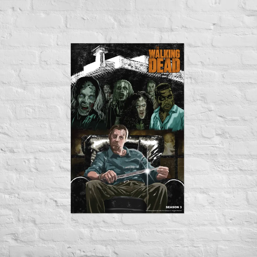 11 Weeks of TWD – Season 3 by Kirk A. Etienne Premium Satin Poster