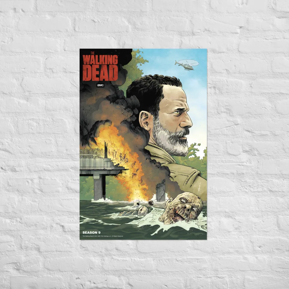 11 Weeks of TWD – Season 9 by Declan Shalvey Premium Satin Poster