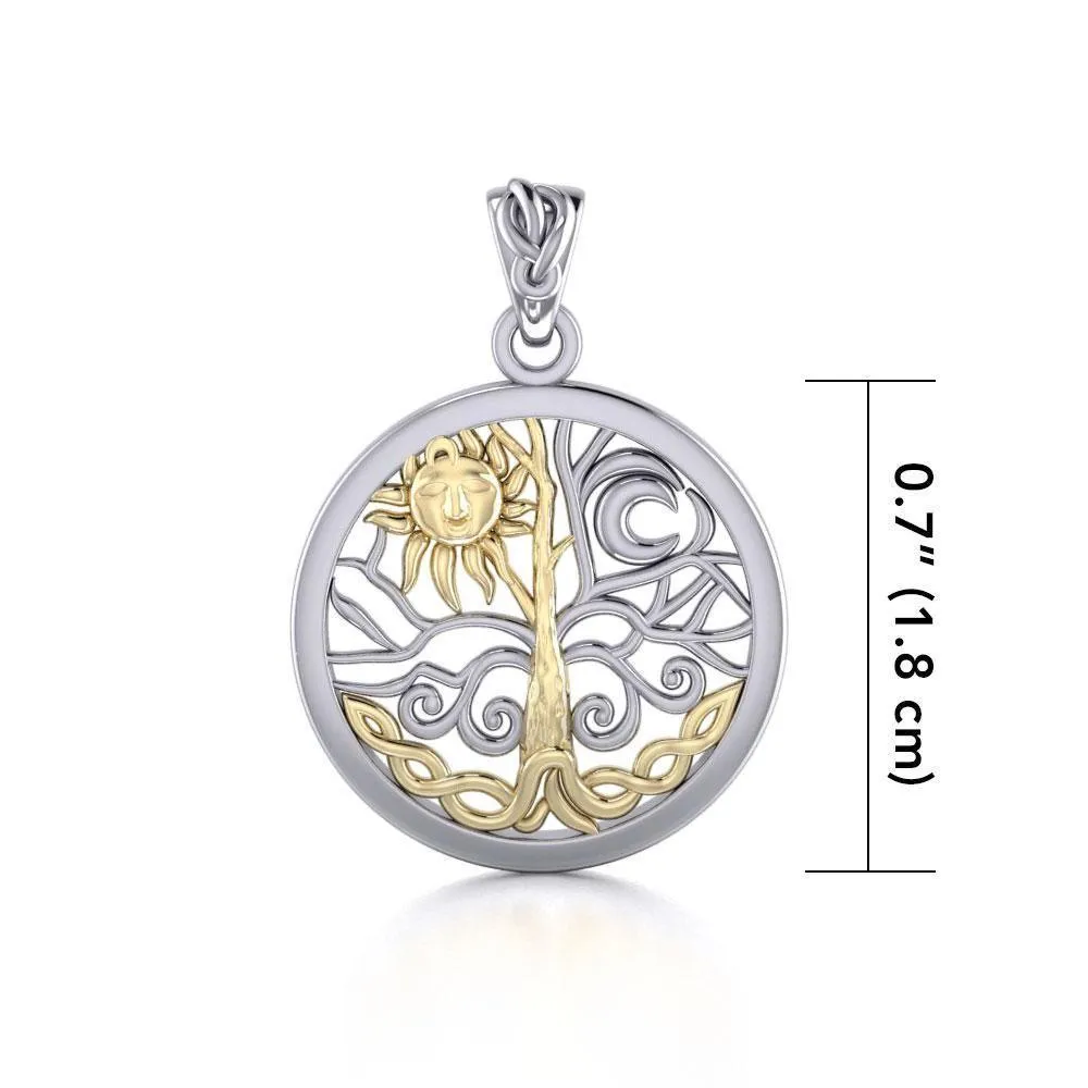 A Lifetime Treasure ~ Silver and 14K Gold Accent Pendant TPV3109