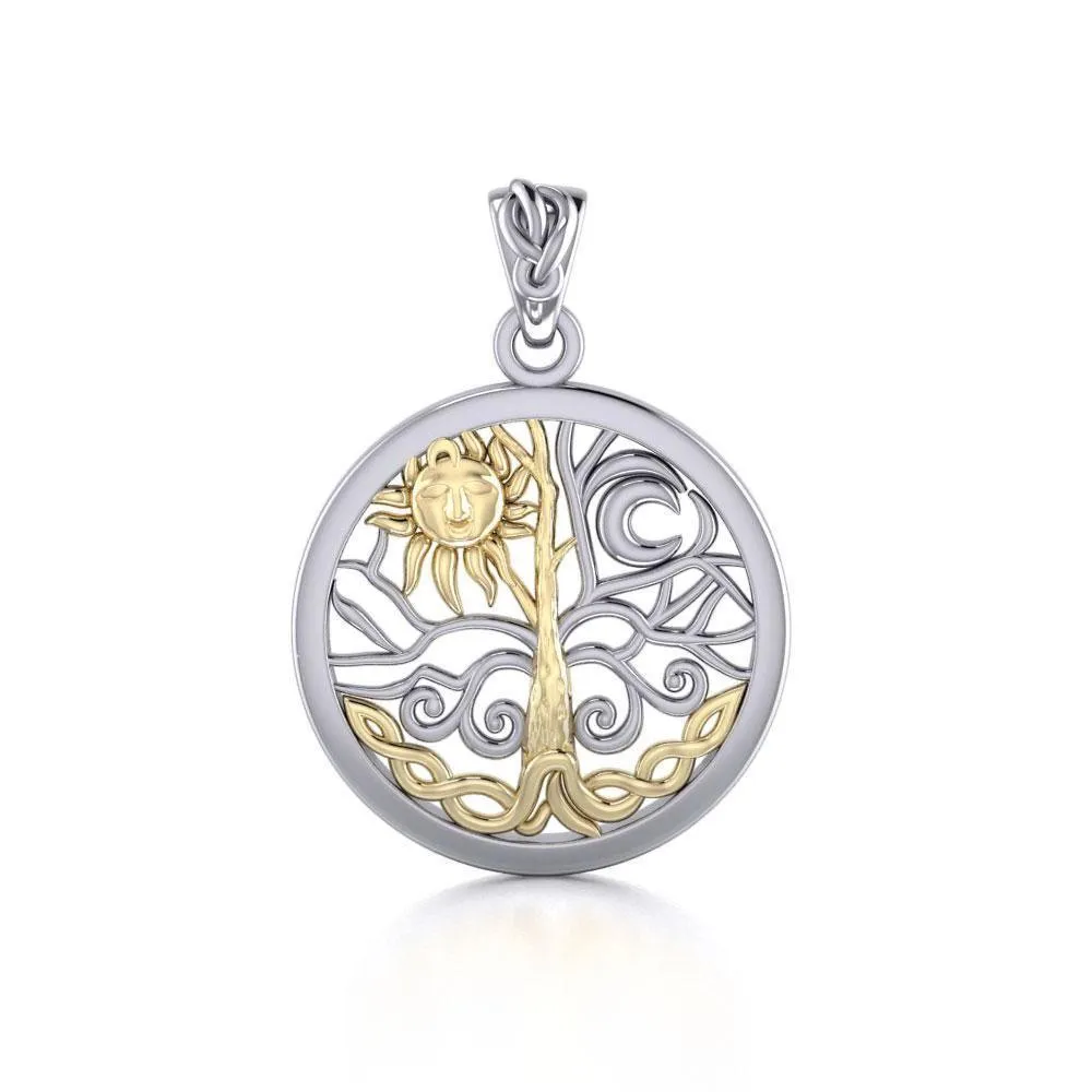 A Lifetime Treasure ~ Silver and 14K Gold Accent Pendant TPV3109