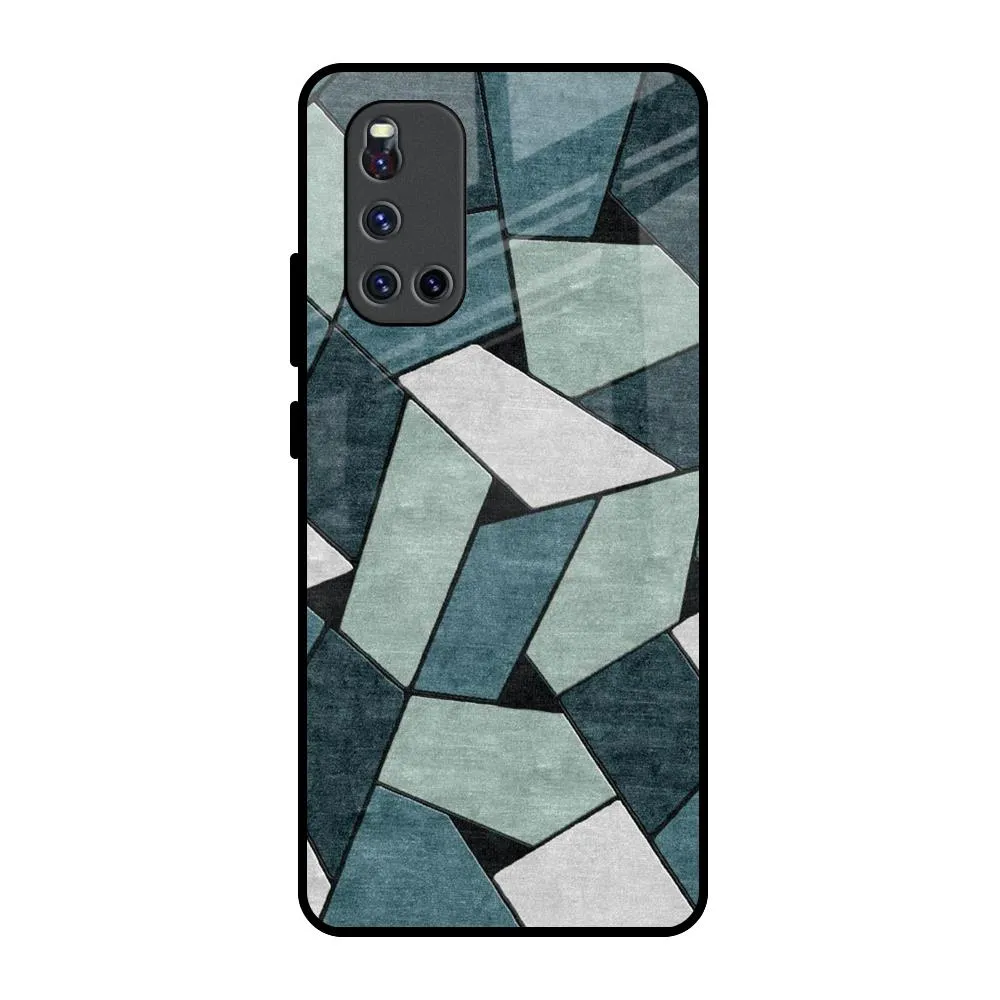 Abstact Tiles Glass Case for Vivo V19