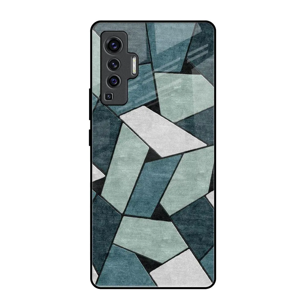 Abstact Tiles Glass Case for Vivo X50