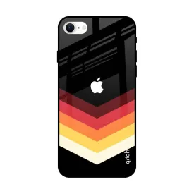 Abstract Arrow Pattern Glass Case For iPhone SE 2022