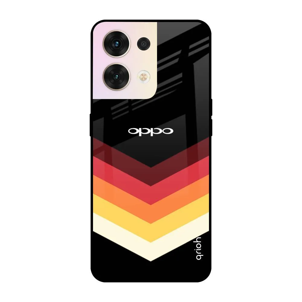 Abstract Arrow Pattern Glass Case For Oppo Reno8 5G