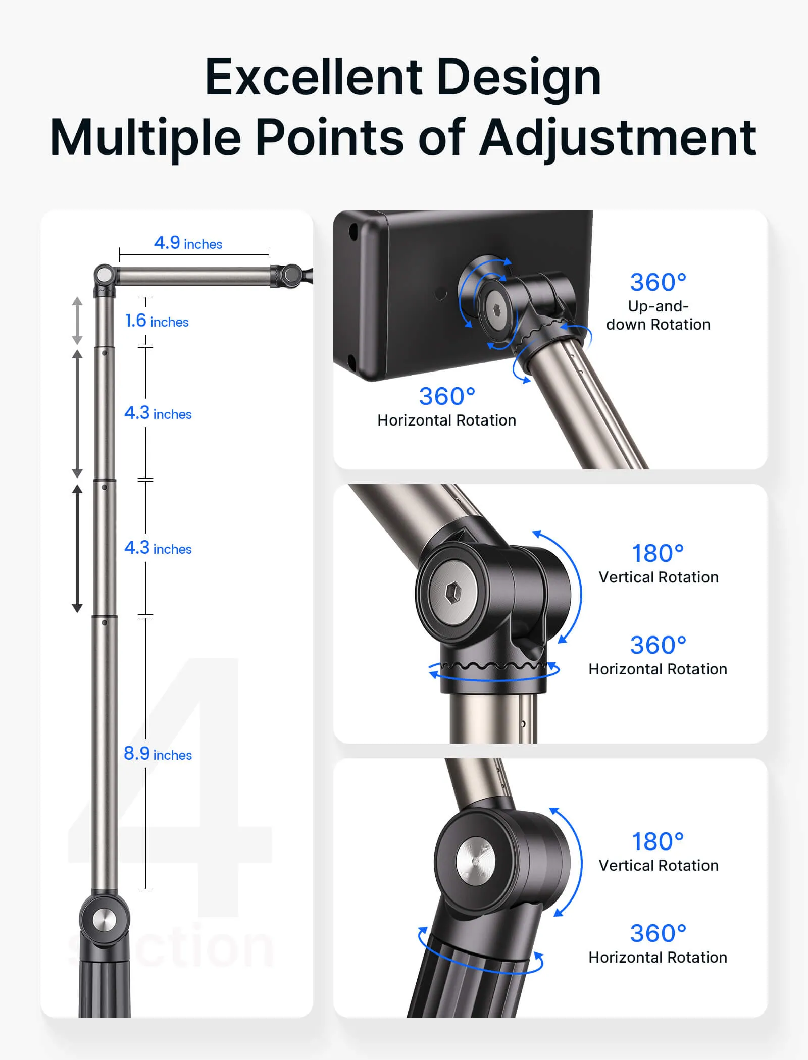 Adjustable Overhead Phone Stand