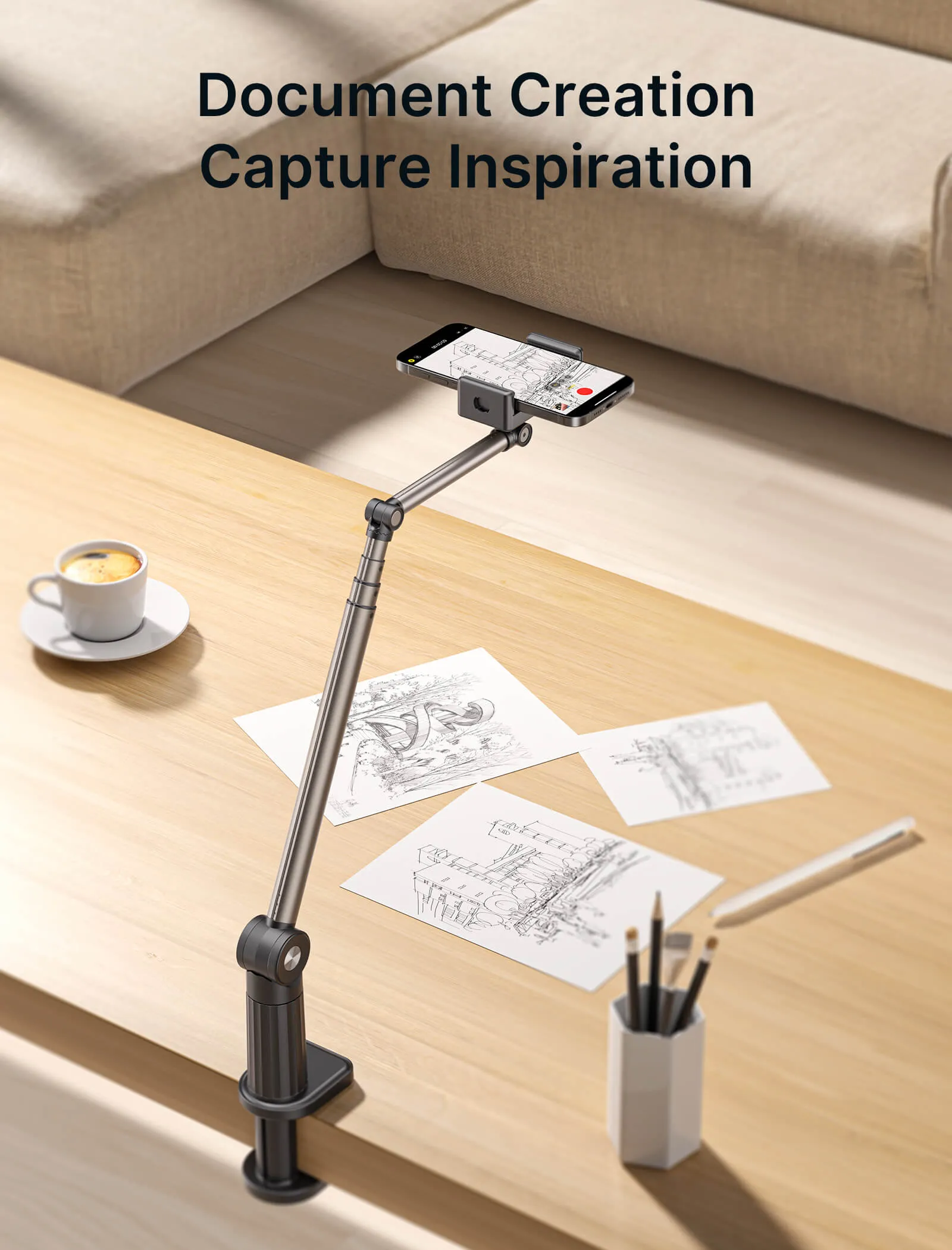 Adjustable Overhead Phone Stand