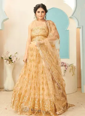 Admirable Cream Color With Soft Net Base Lehenga choli