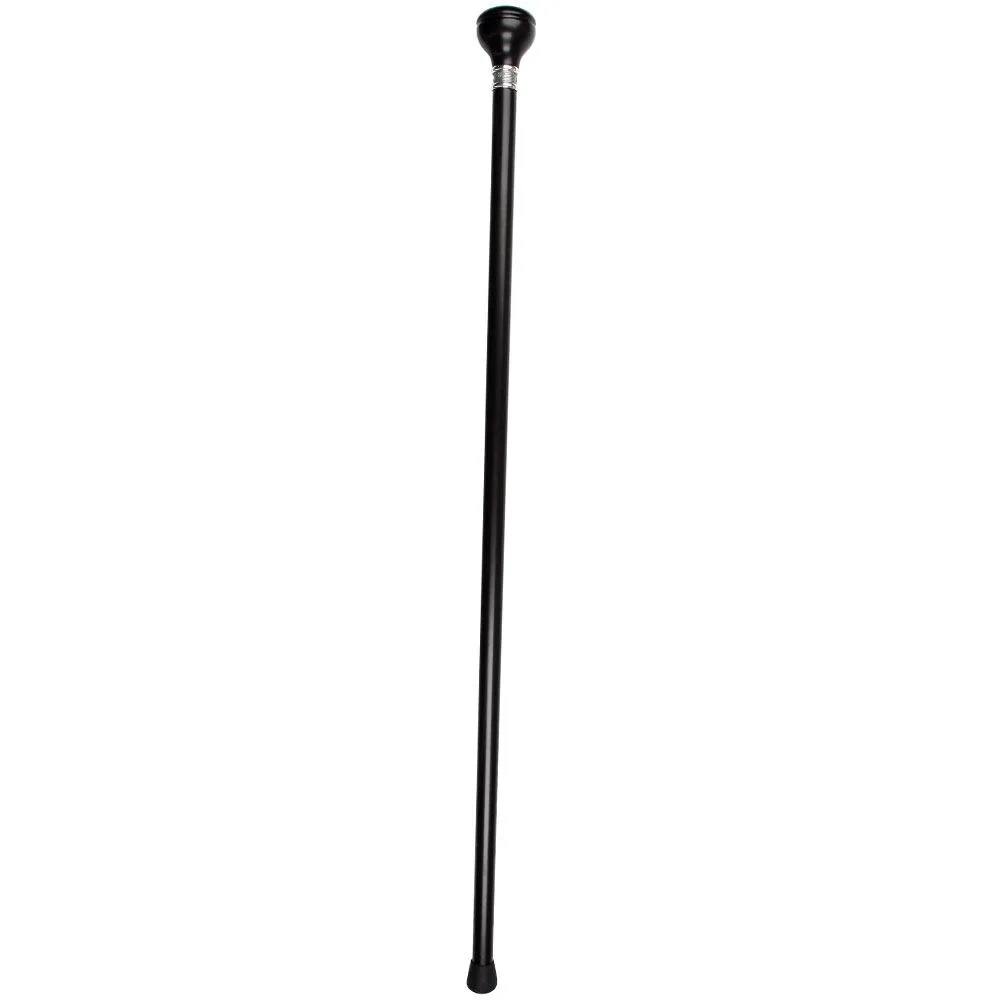 Africa Proud Round Knob Walking Stick w/ Black Beechwood Shaft & Pewter Collar