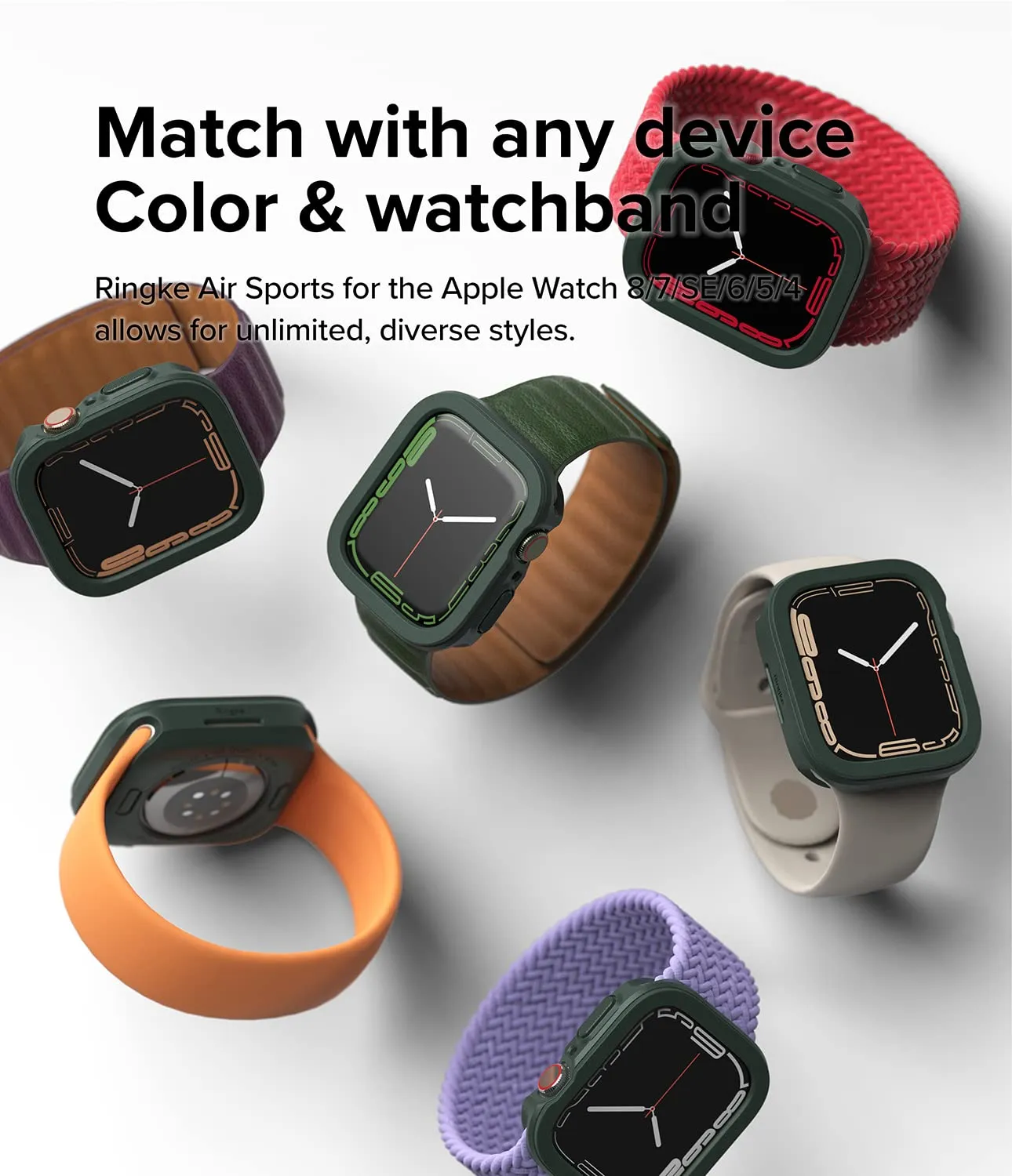 Air Sports Case Compatible with Apple Watch 9 / 8 / 7 45mm - Dark Green