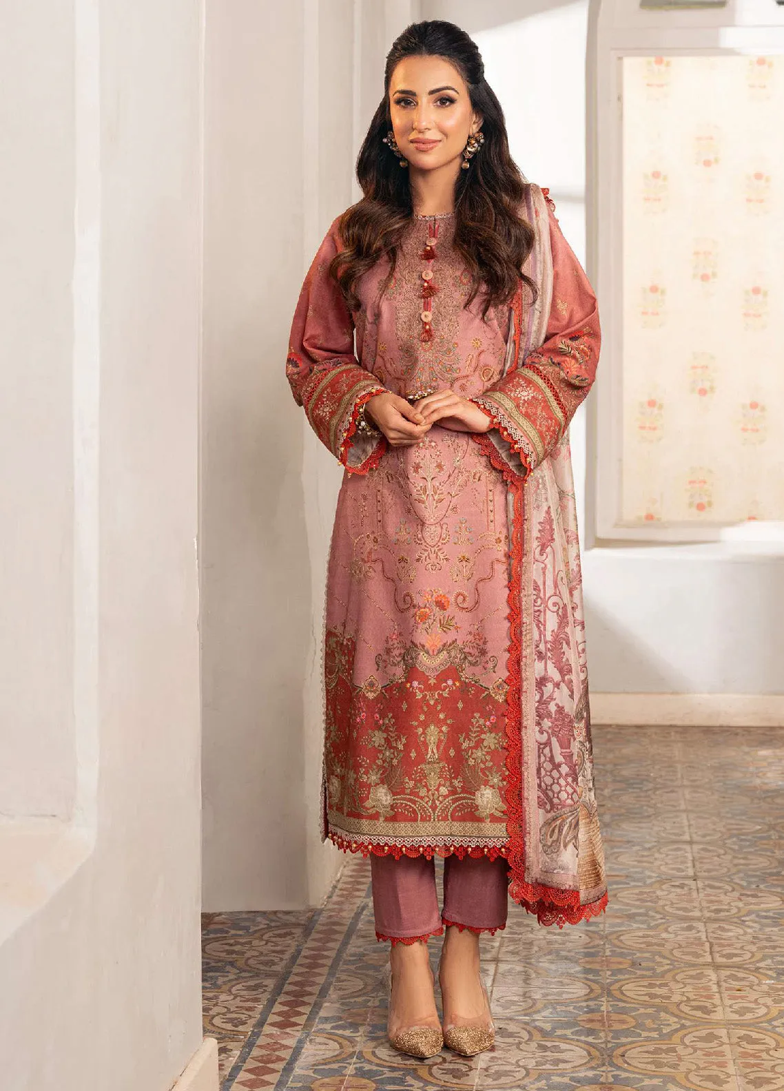 Aira By Asim Jofa Embroidered Jacquard Unstitched 3 Piece Suit - AJ24AP AJAR-08