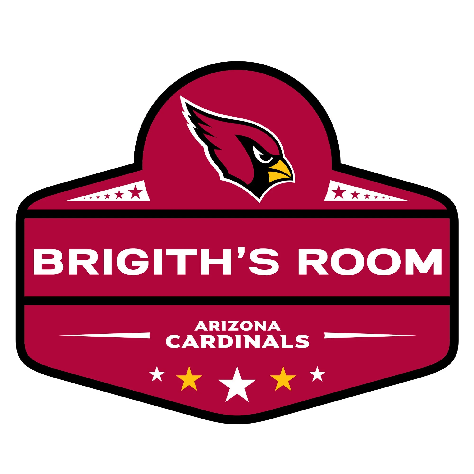 Arizona Cardinals:   Badge Personalized Name        - Officially Licensed NFL Removable     Adhesive Decal