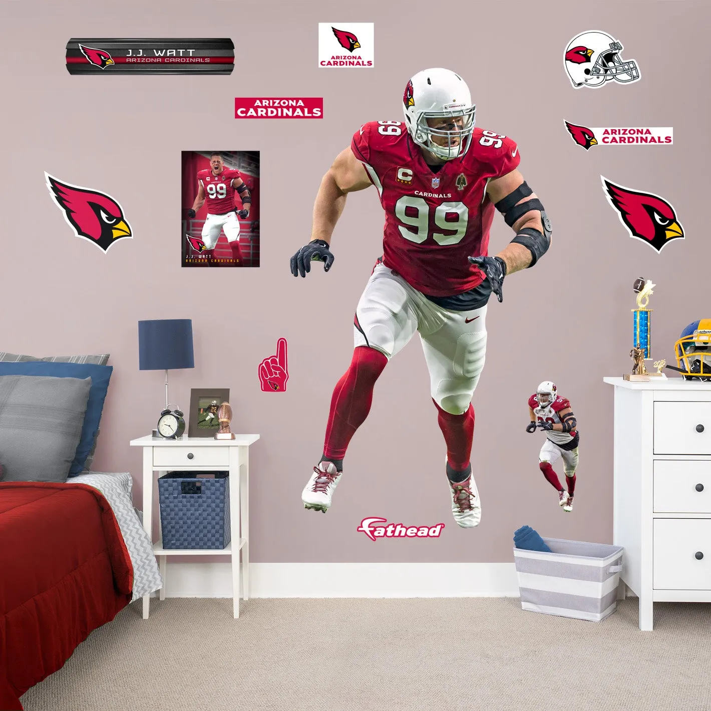 Arizona Cardinals: J.J. Watt - Officially Licensed NFL Removable Adhesive Decal