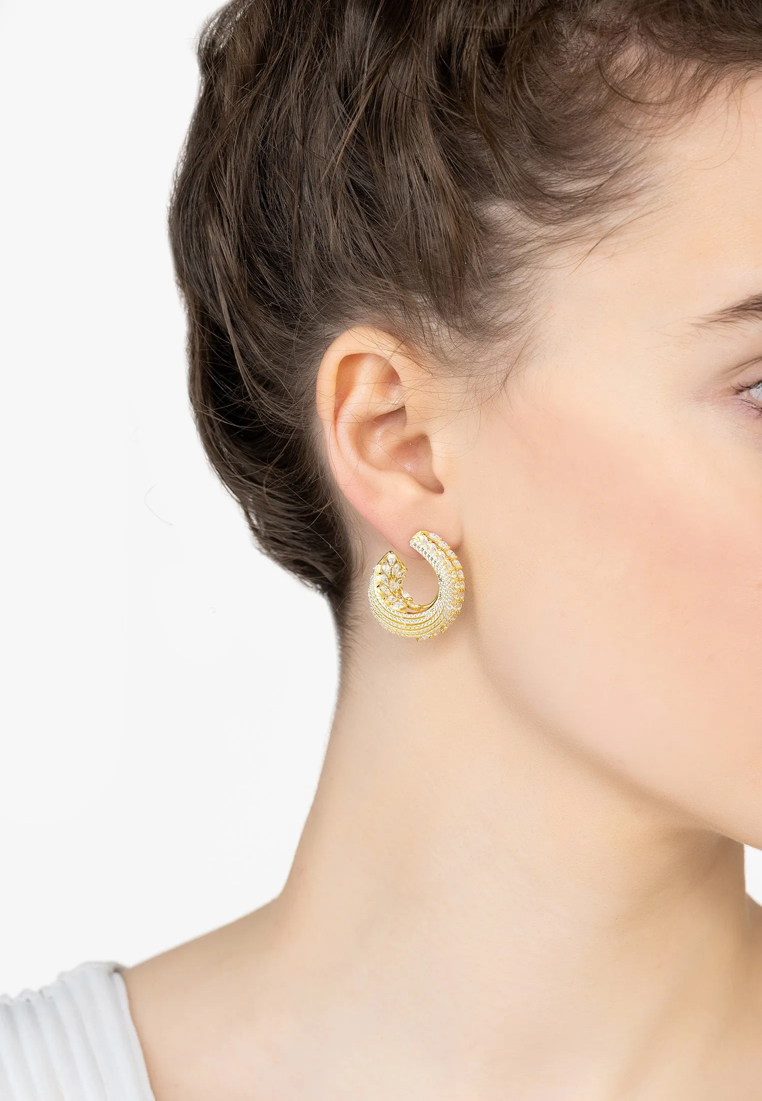 Artemis Sweeping Hoop Earrings Gold