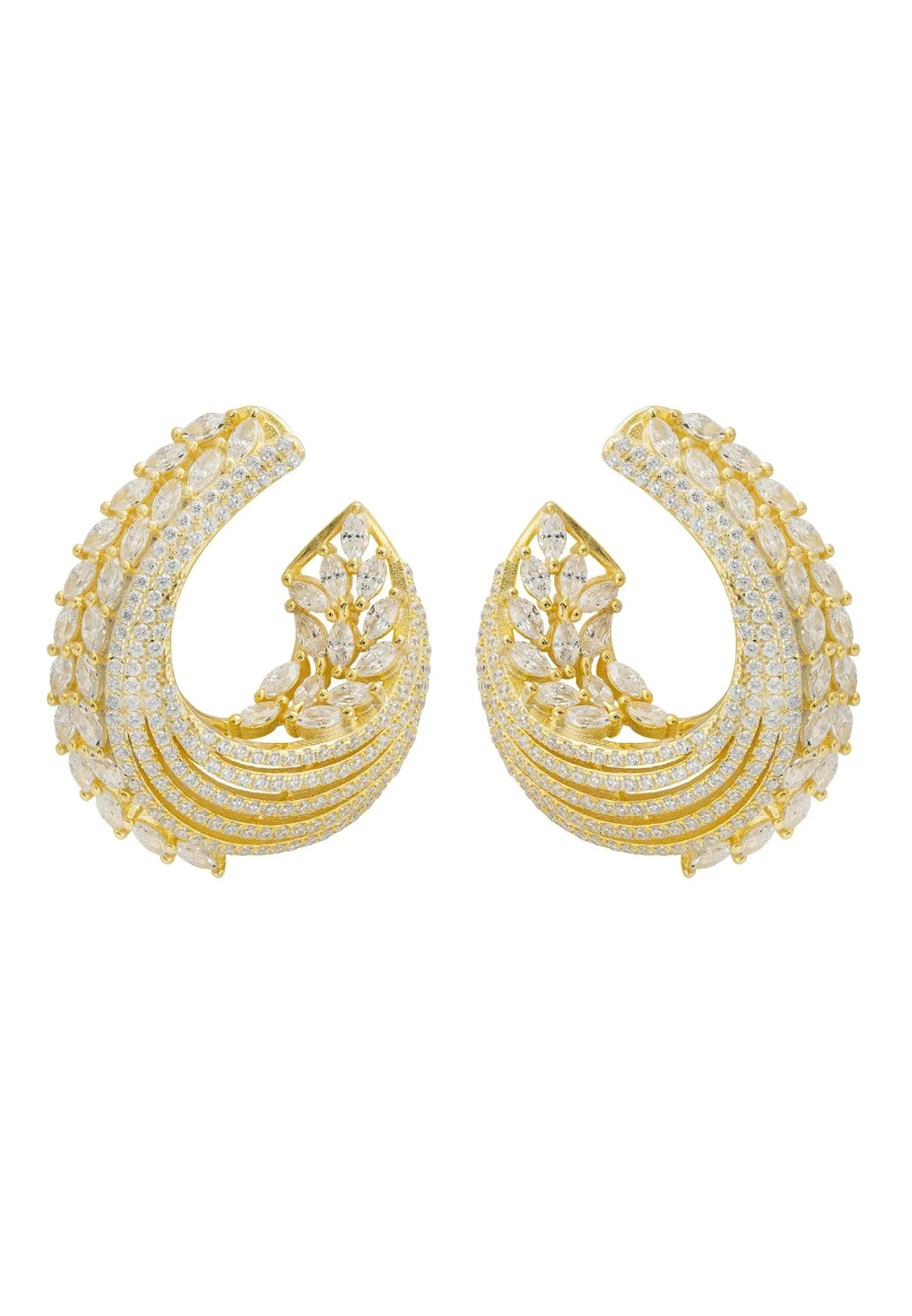 Artemis Sweeping Hoop Earrings Gold