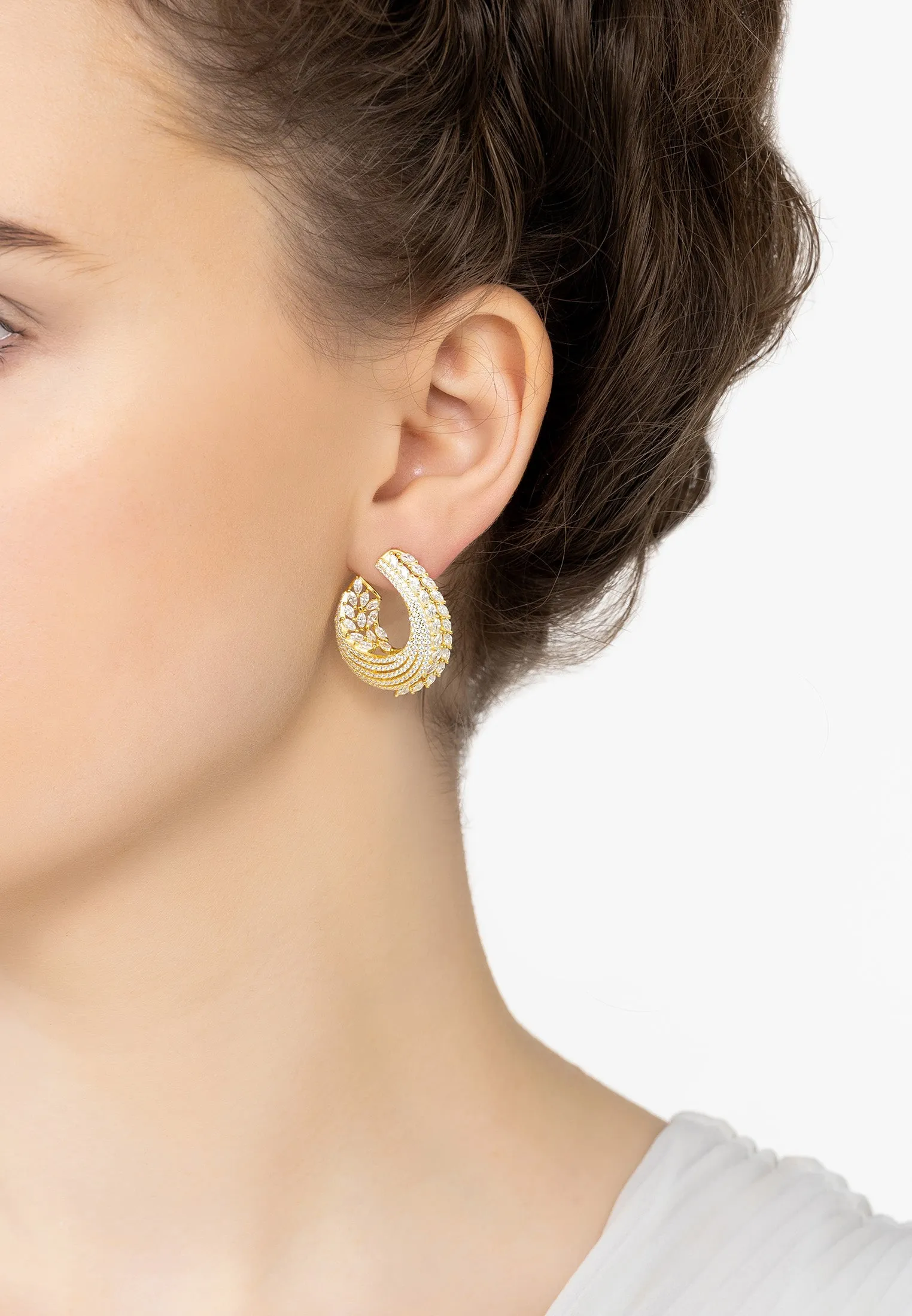 Artemis Sweeping Hoop Earrings Gold