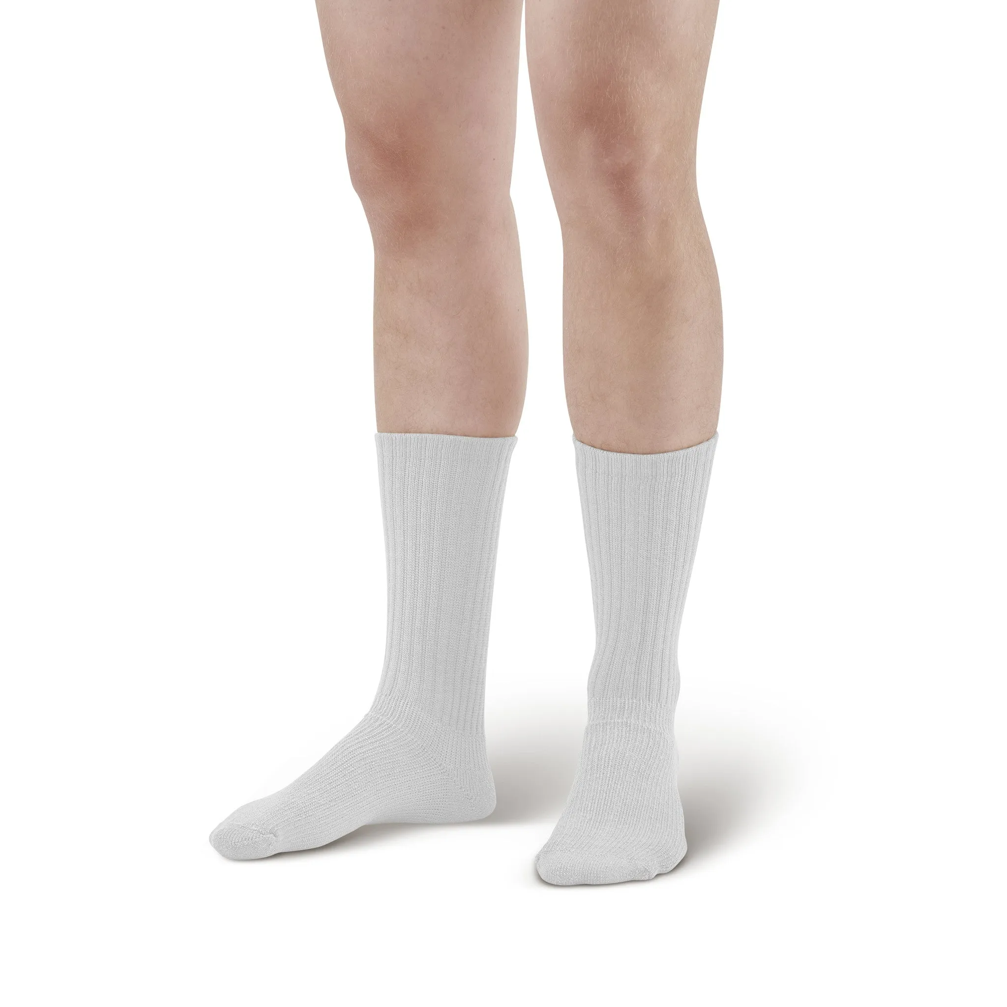 AW Style 190 E-Z Walker Plus Diabetic Crew Socks for Sensitive Feet - 8-15 mmHg