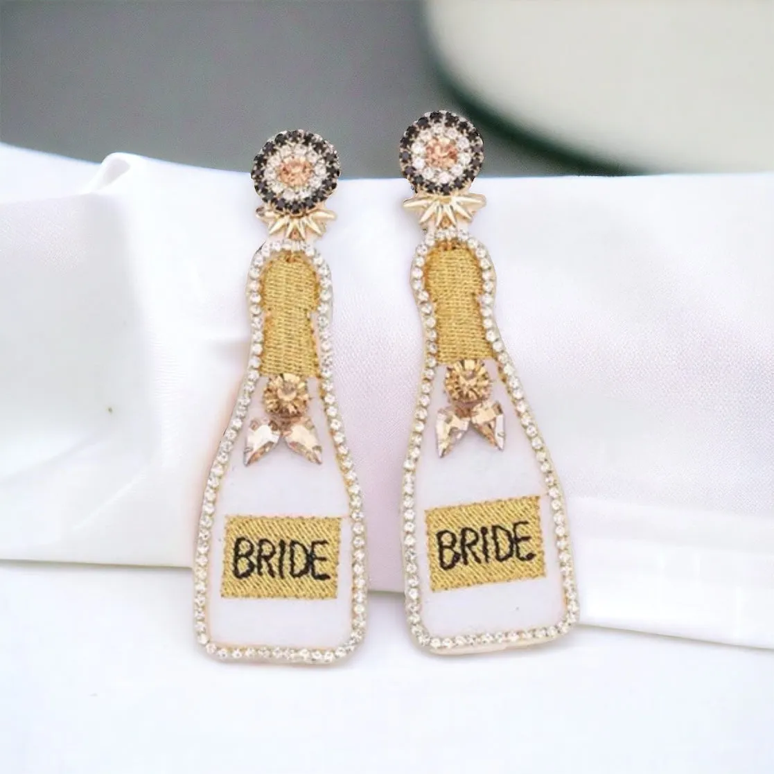 Beaded Bride Earrings - Bridal Shower, Valentine’s Day, Beaded Earrings, Engagement Party, Honeymoon, Bridal Earrings, Bridal Accessories, Bride Tribe, Bachelorette