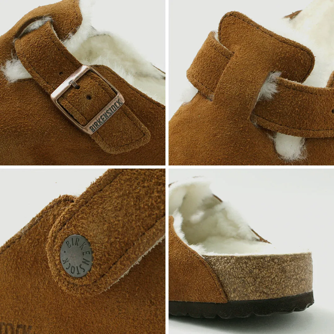 BIRKENSTOCK / Boston Shearling Suede Leather Fur Sandals