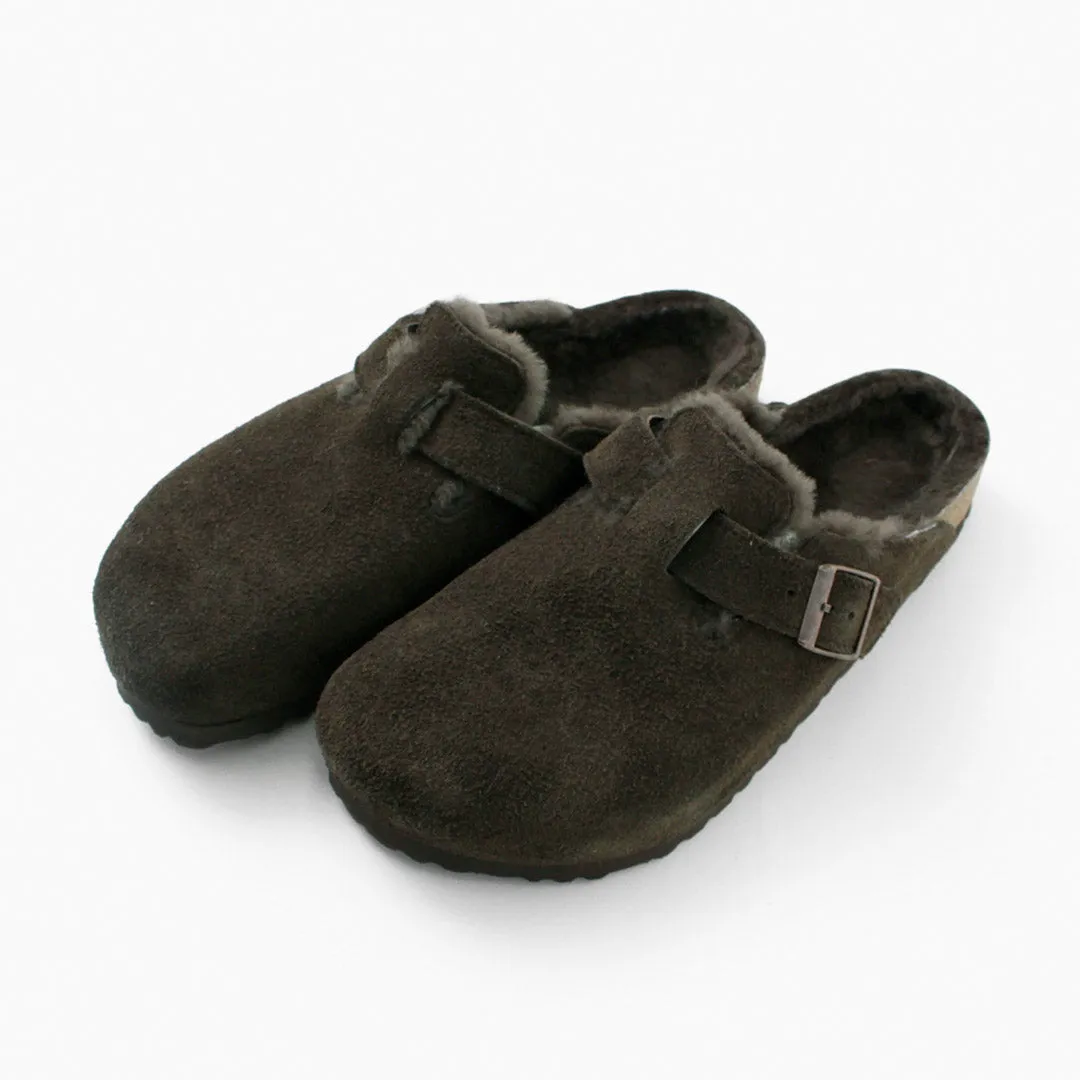 BIRKENSTOCK / Boston Shearling Suede Leather Fur Sandals