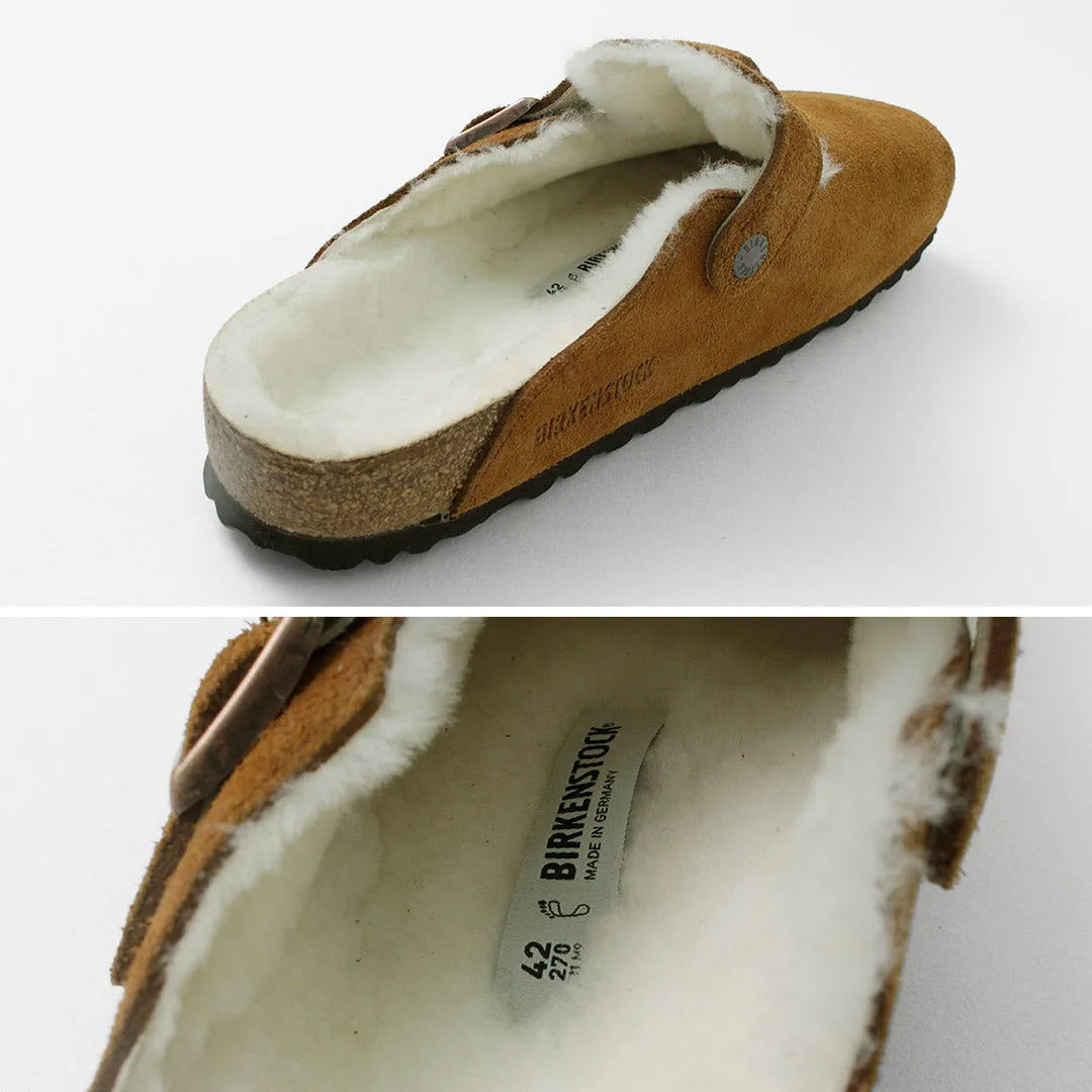 BIRKENSTOCK / Boston Shearling Suede Leather Fur Sandals