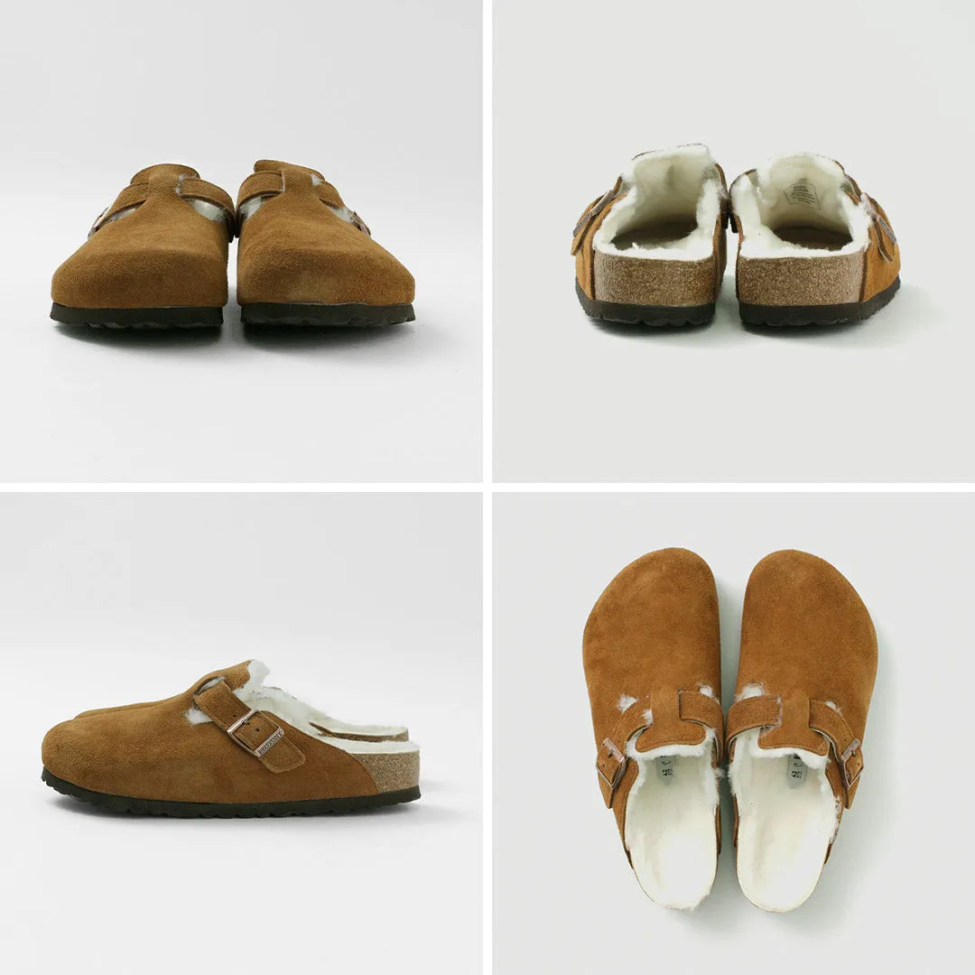 BIRKENSTOCK / Boston Shearling Suede Leather Fur Sandals