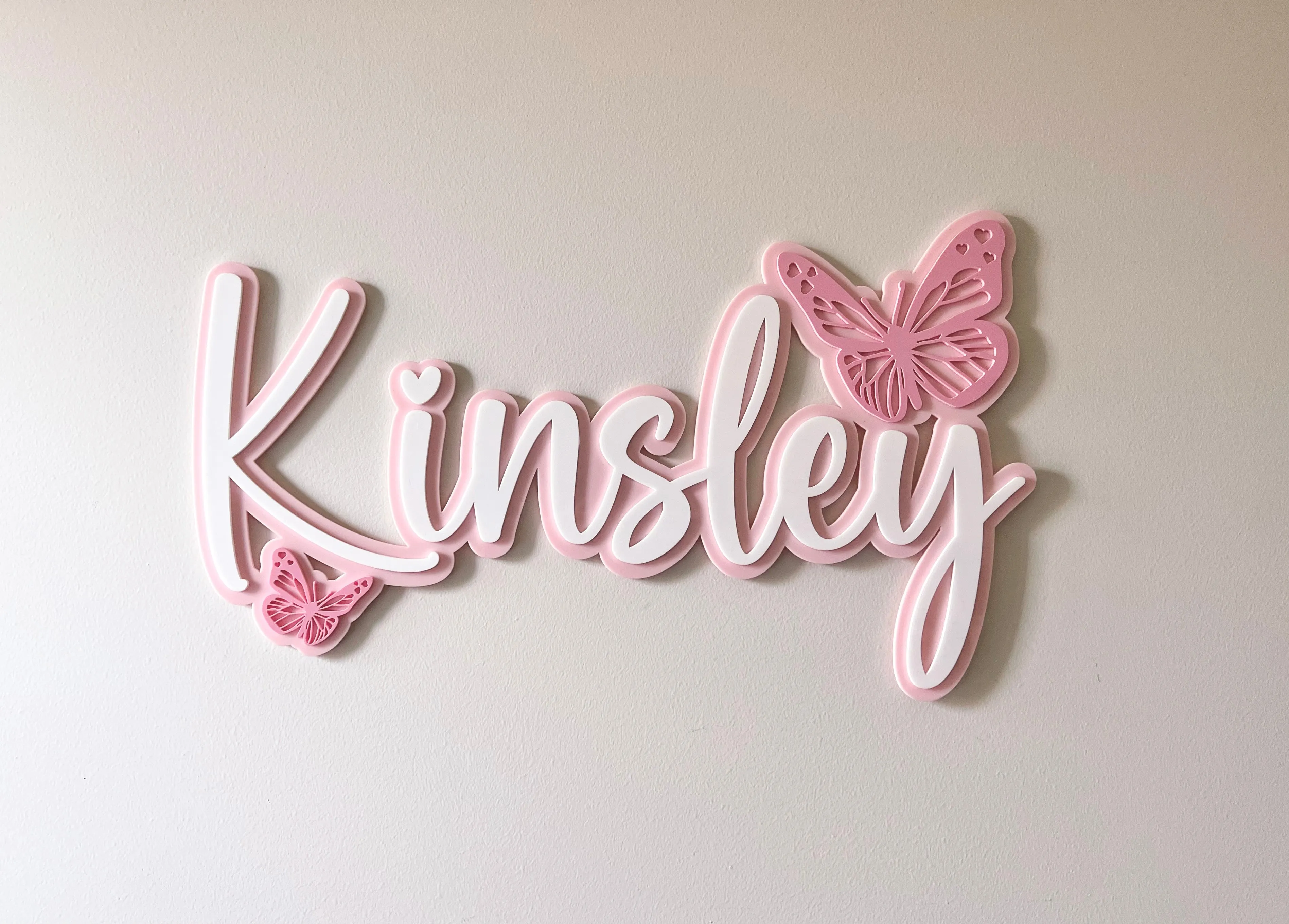 Butterfly Double Layer Custom Acrylic Name