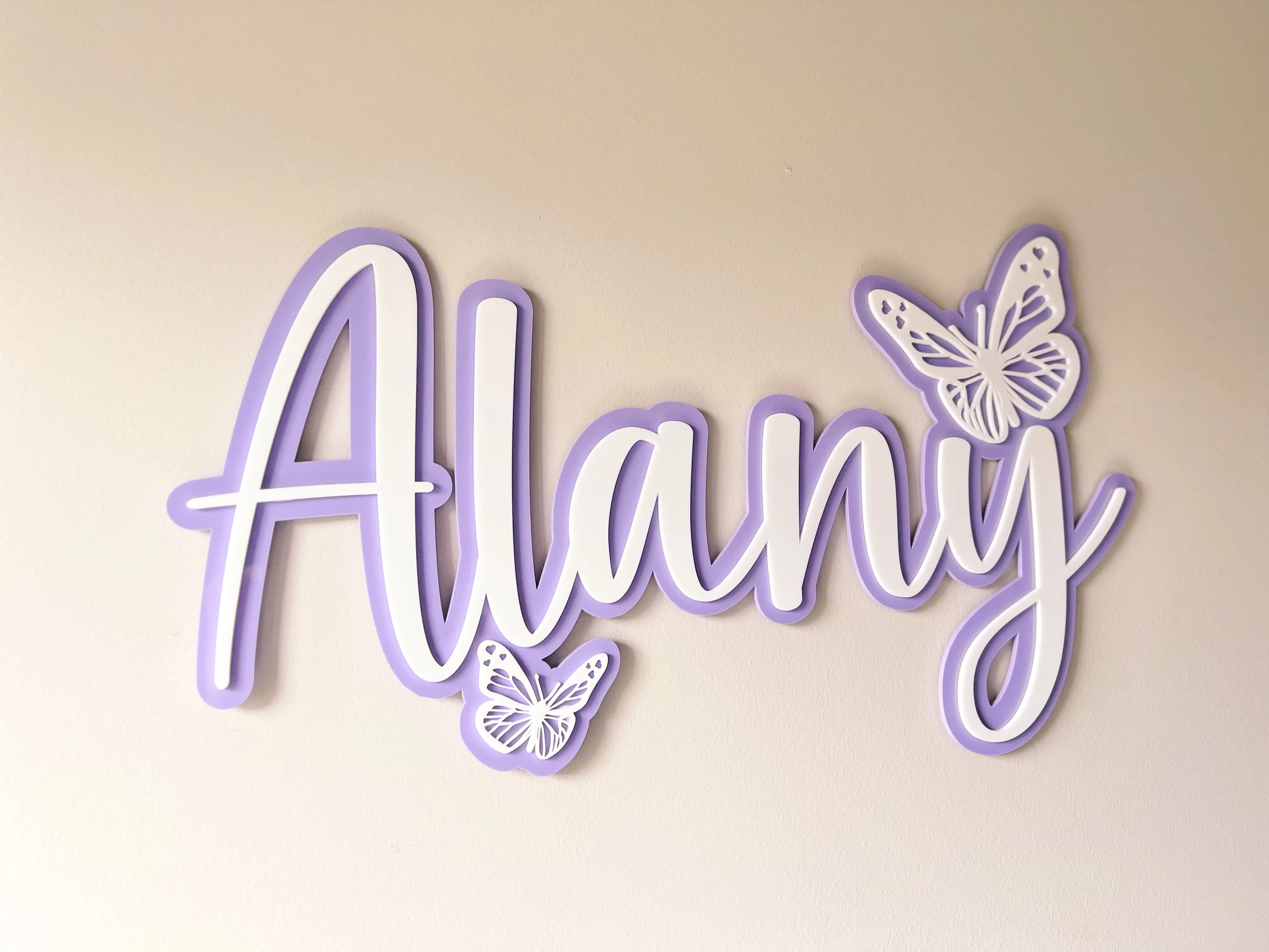 Butterfly Double Layer Custom Acrylic Name