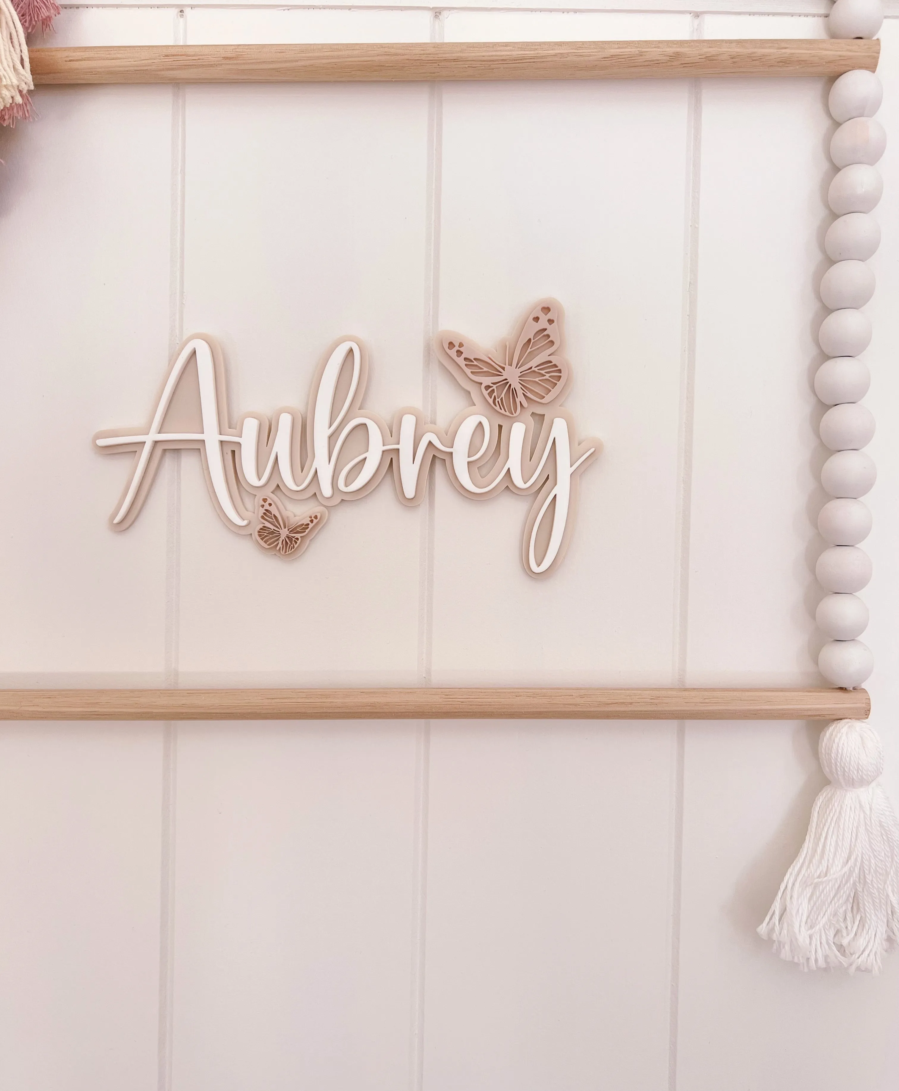 Butterfly Double Layer Custom Acrylic Name