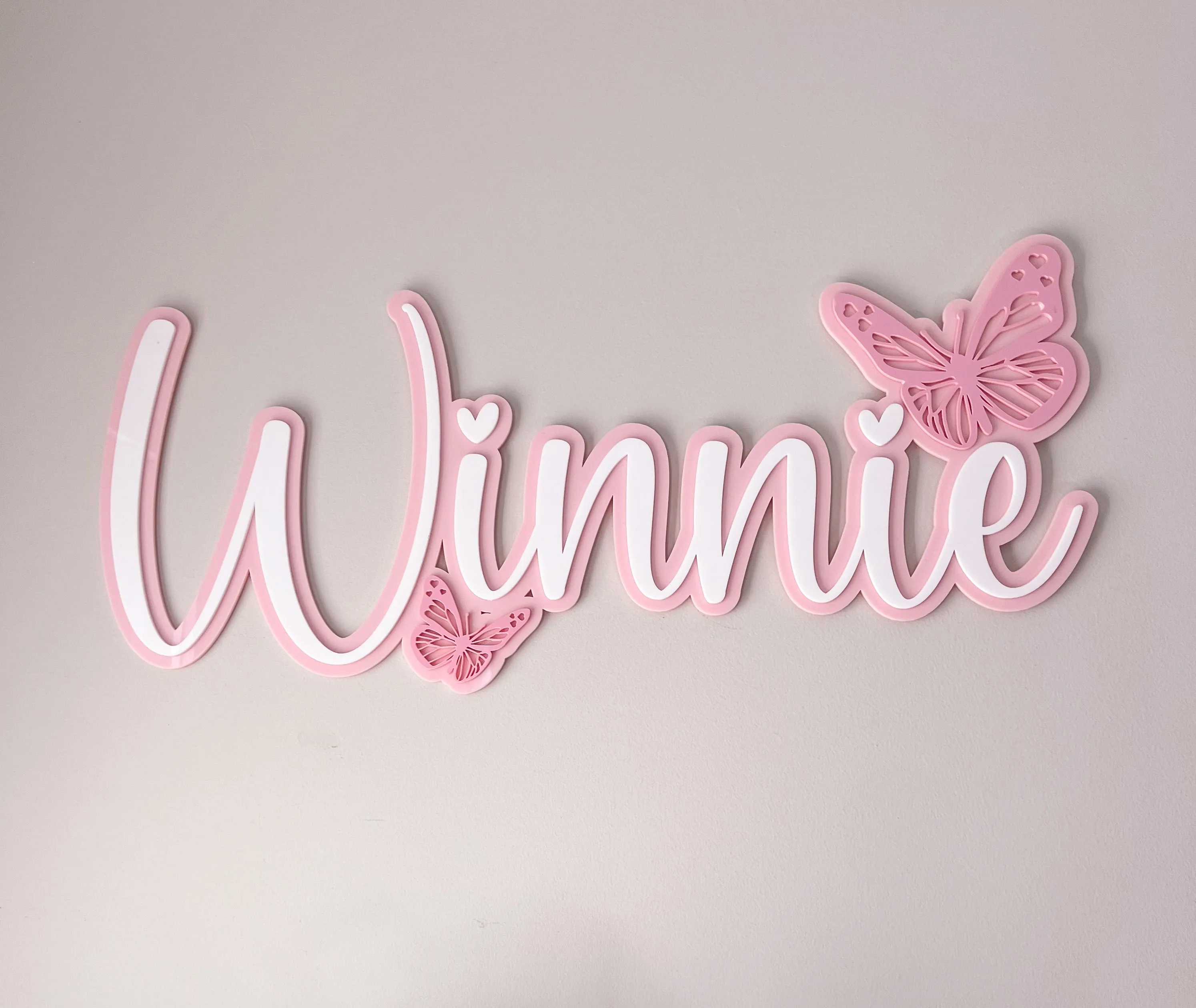 Butterfly Double Layer Custom Acrylic Name