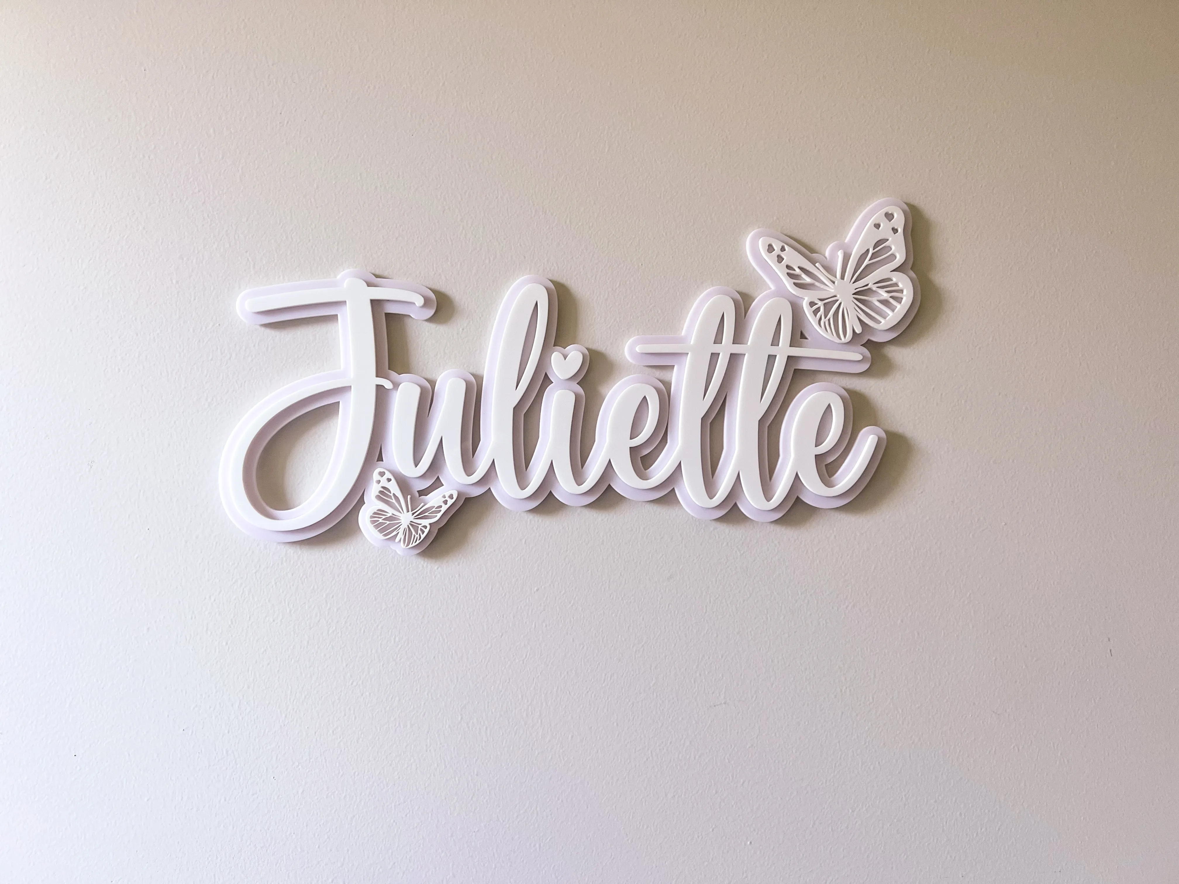 Butterfly Double Layer Custom Acrylic Name