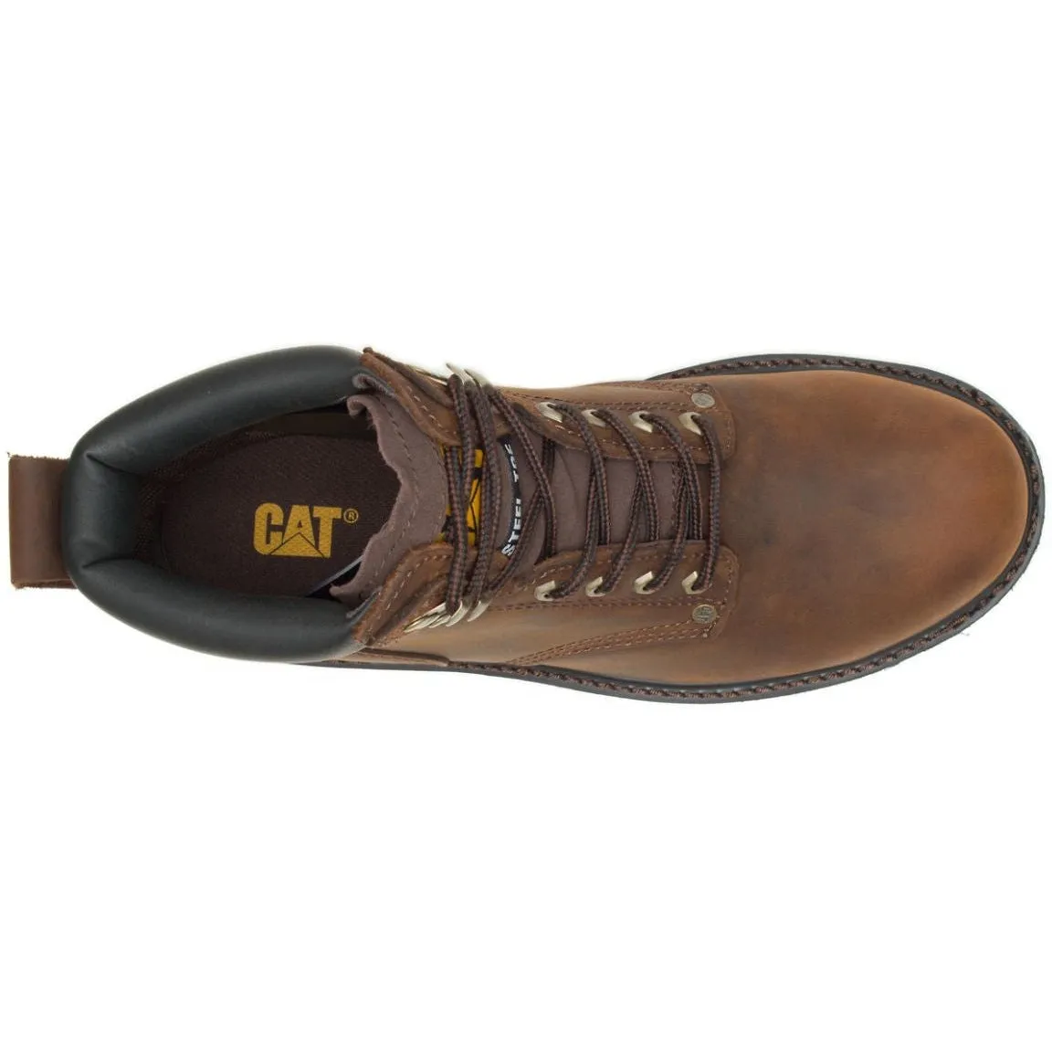 CAT Men's Second Shift Steel Toe Work Boot - Dark Brown - P89586