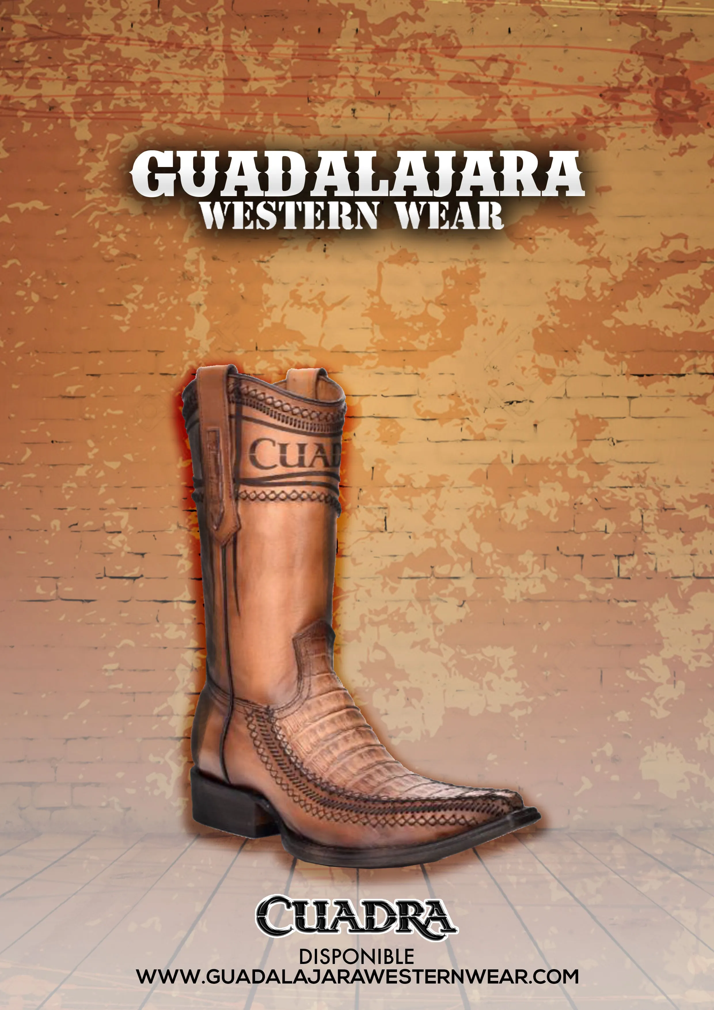 Cuadra Caiman Craft Stitched Western Boot