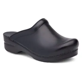 DANSKO Sonja Black Cabrio Leather Open Back Clogs