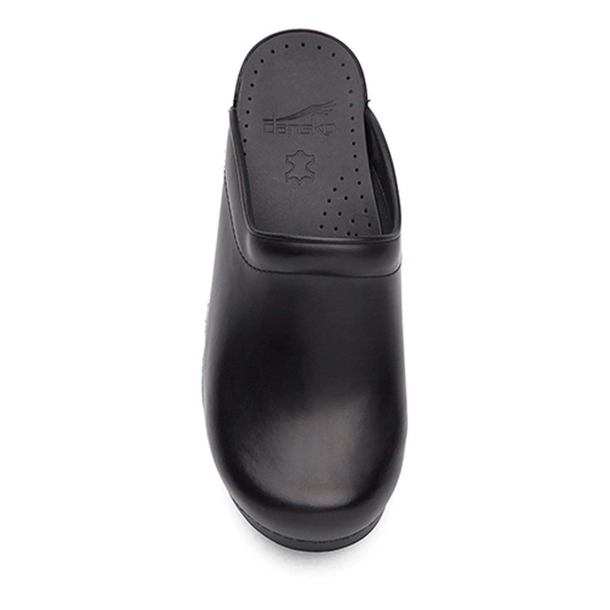 DANSKO Sonja Black Cabrio Leather Open Back Clogs