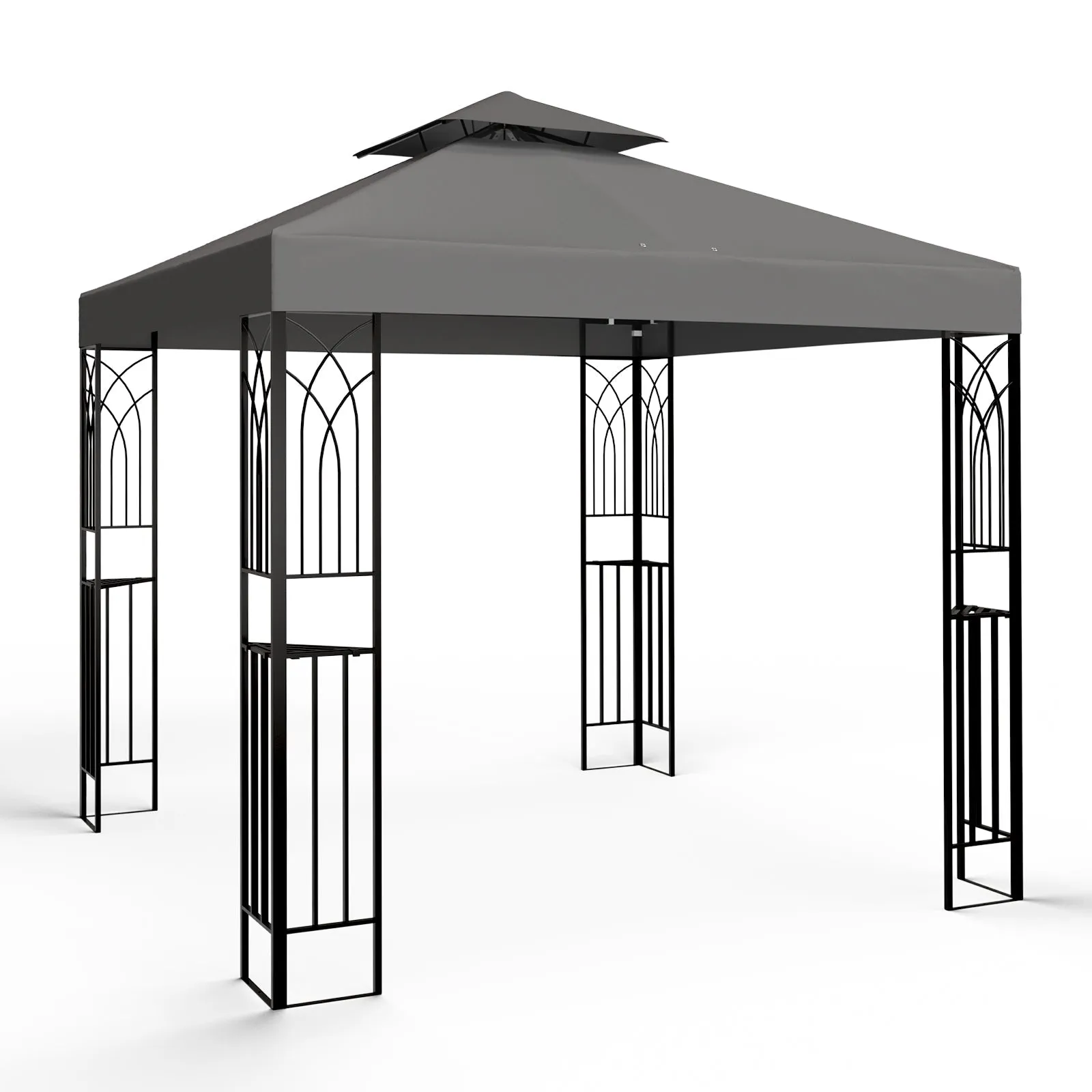 EAGLE PEAK Patio Gazebo 8x8 with Corner Shelves