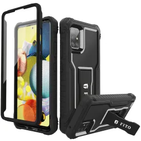 FITO Samsung Galaxy A51 5G Case, Dual Layer Shockproof Heavy Duty Case for Samsung A51 5G Phone with Screen Protector, Built-in Kickstand