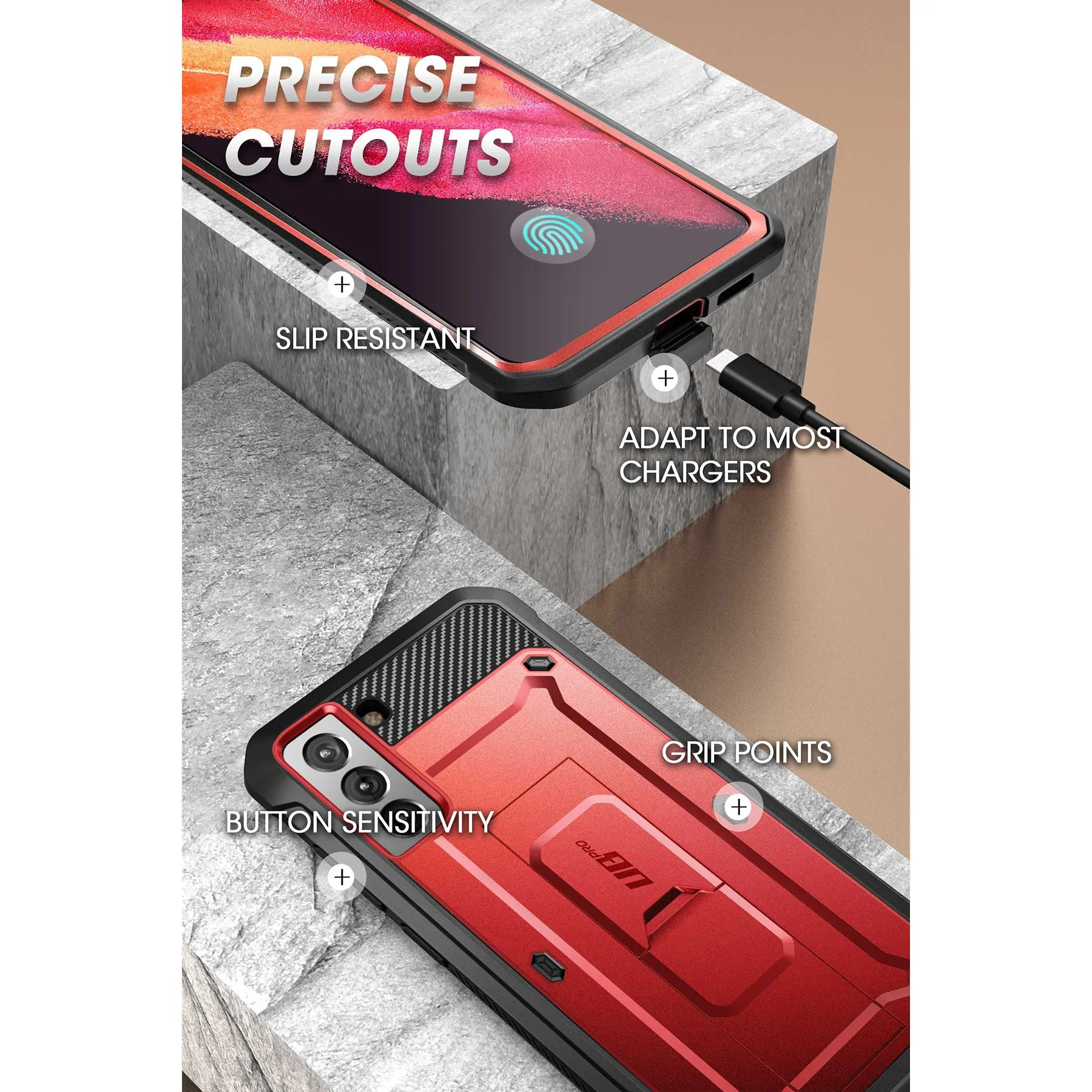 Galaxy S21 FE Unicorn Beetle PRO Rugged Case(open box)-Metallic Red