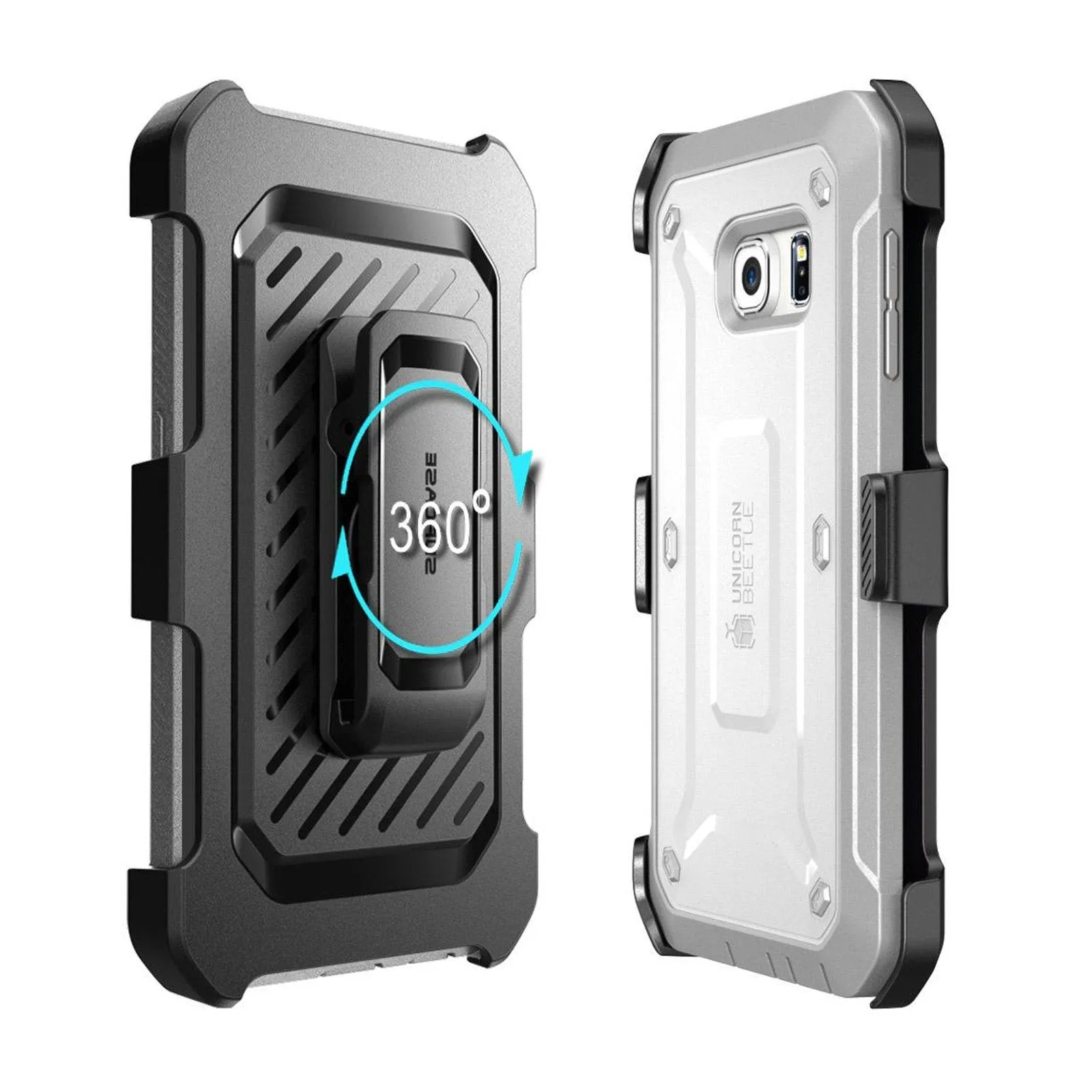 Galaxy S6 Edge Unicorn Beetle Pro Rugged Holster Case-White