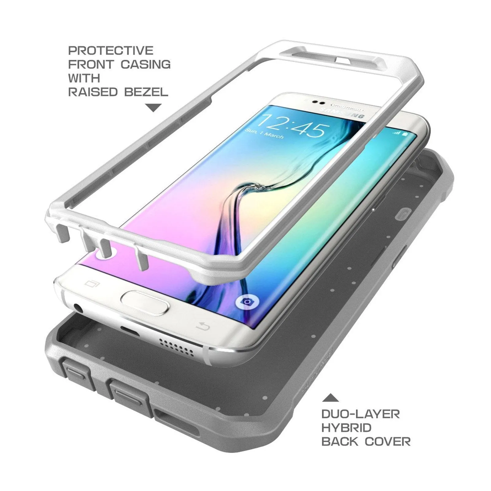 Galaxy S6 Edge Unicorn Beetle Pro Rugged Holster Case-White