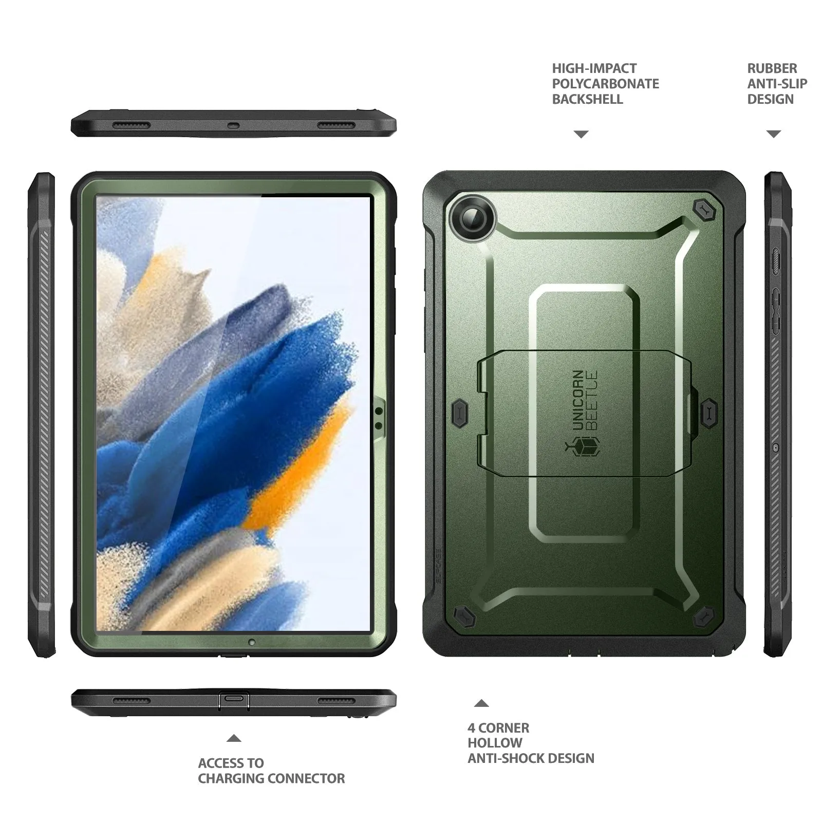 Galaxy Tab A8 10.5 inch (2022) Unicorn Beetle PRO Full-Body Case(open box)-Dark Green