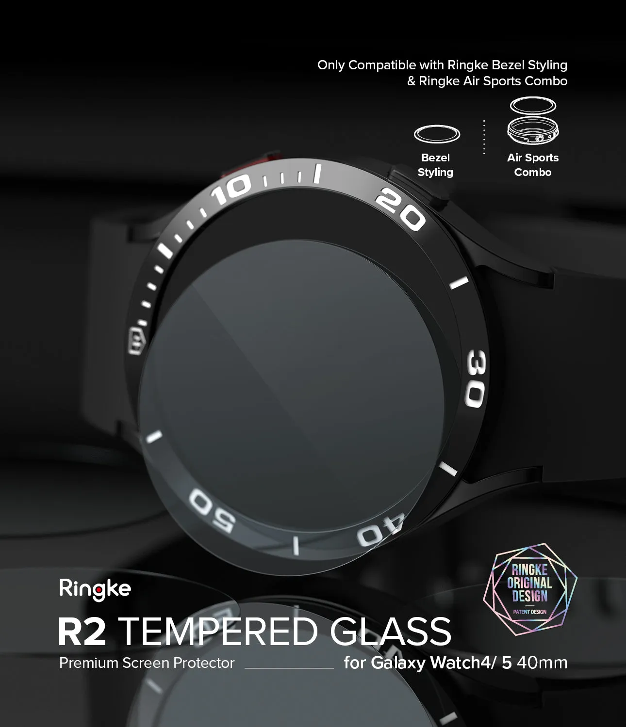 Galaxy Watch 5/4 40mm Screen Protector for Bezel Styling | Glass - R2