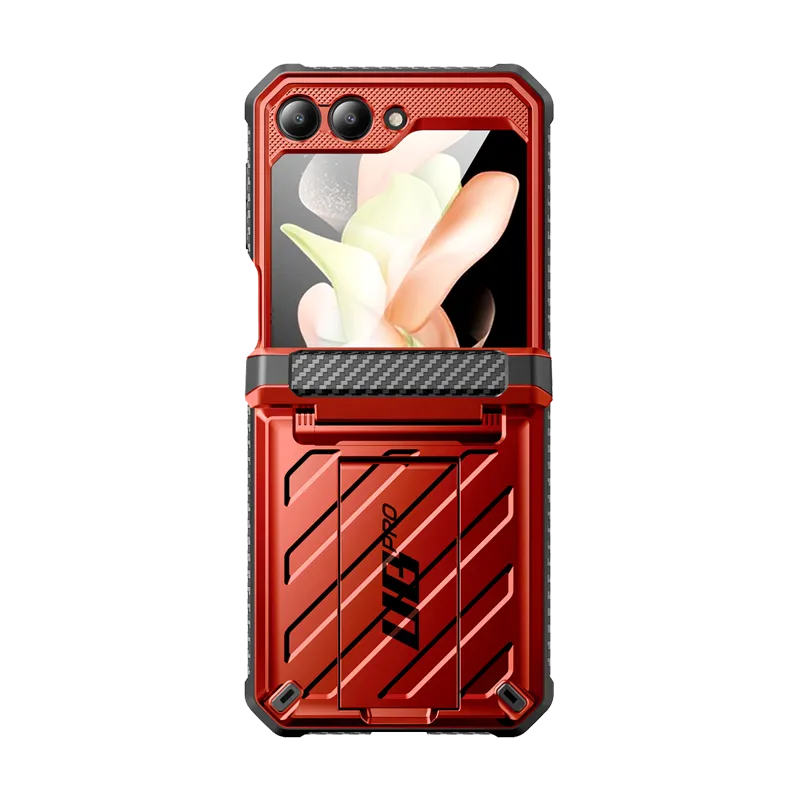 Galaxy Z Flip5 Unicorn Beetle PRO Rugged Case with Belt Clip-Metallic Red