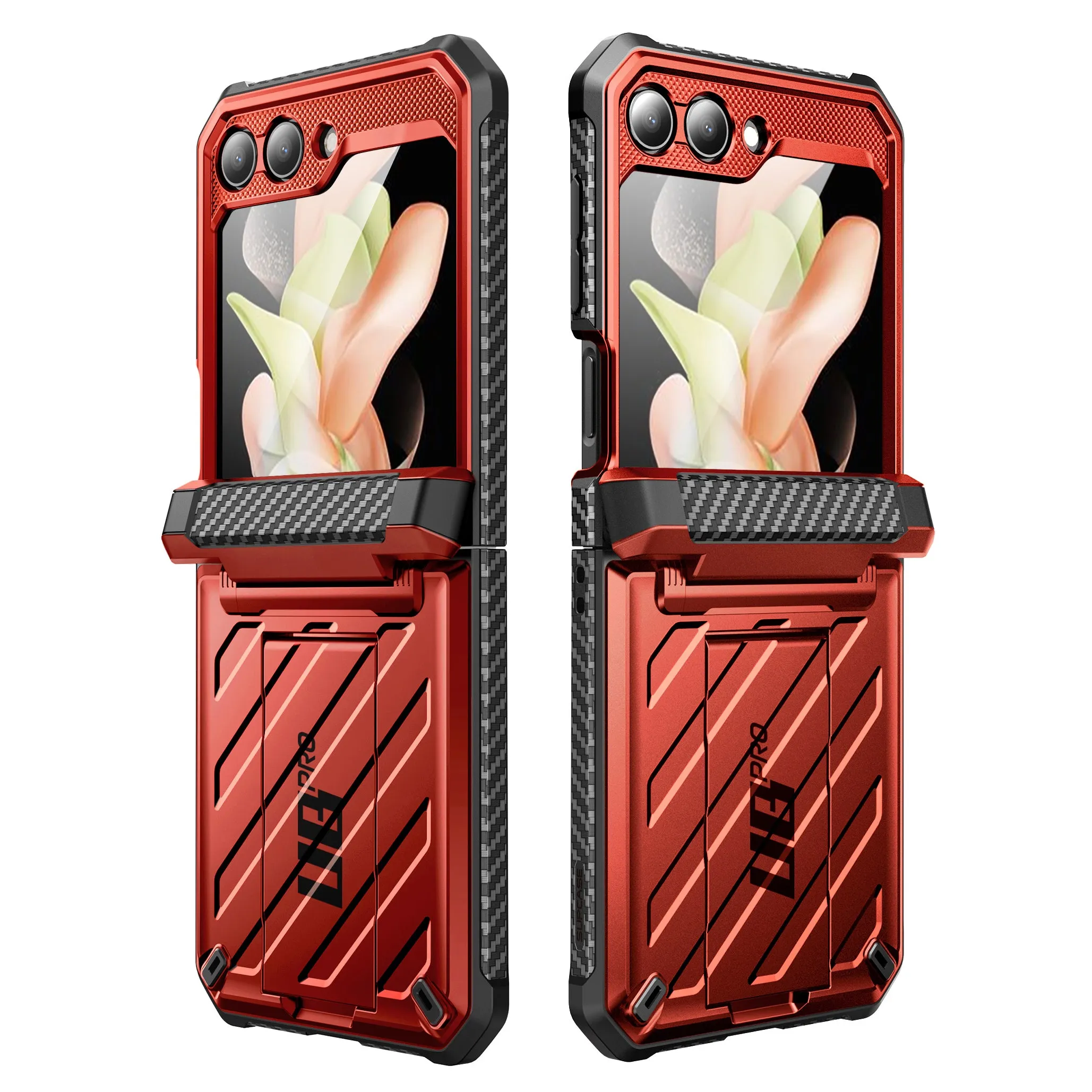 Galaxy Z Flip5 Unicorn Beetle PRO Rugged Case with Belt Clip-Metallic Red