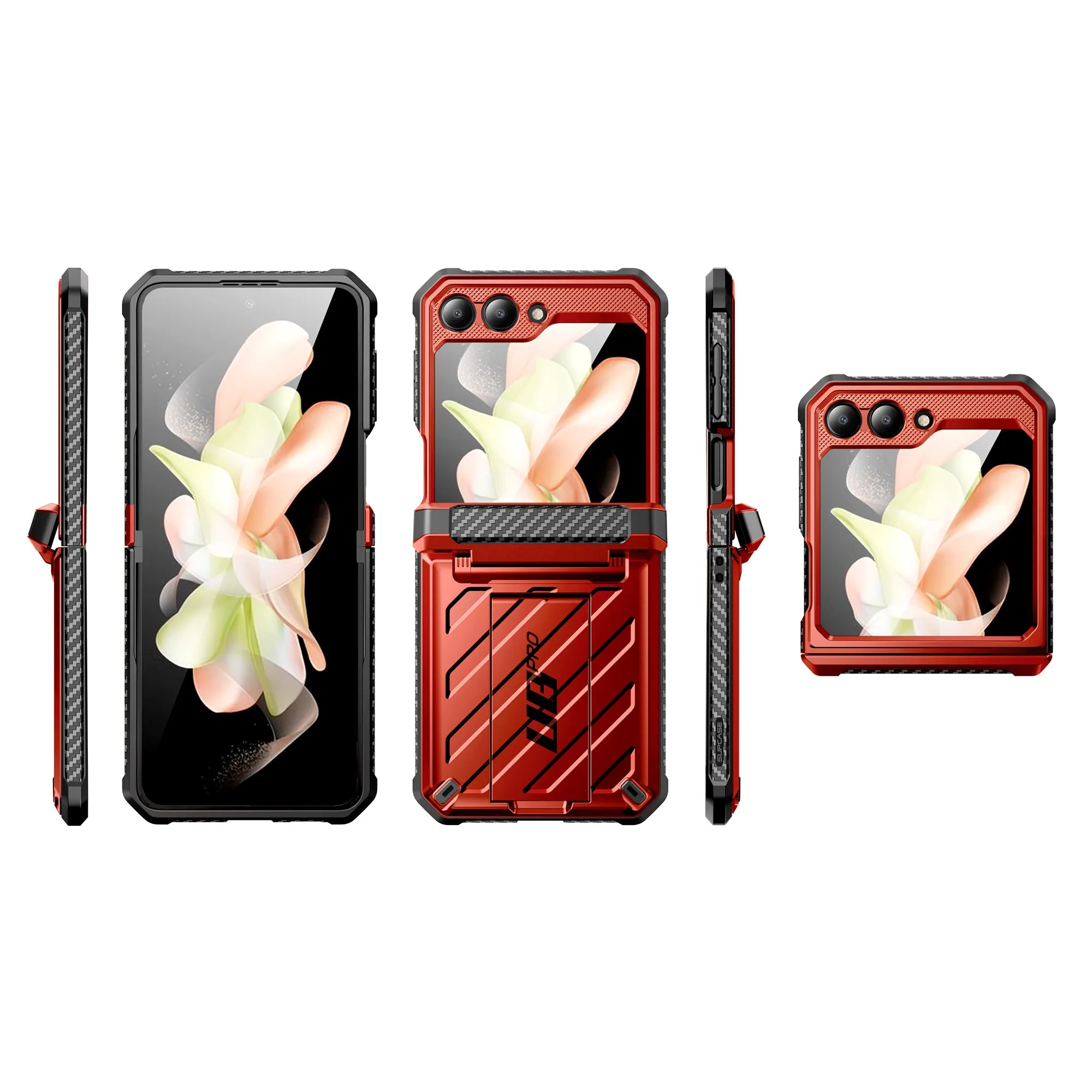 Galaxy Z Flip5 Unicorn Beetle PRO Rugged Case with Belt Clip-Metallic Red