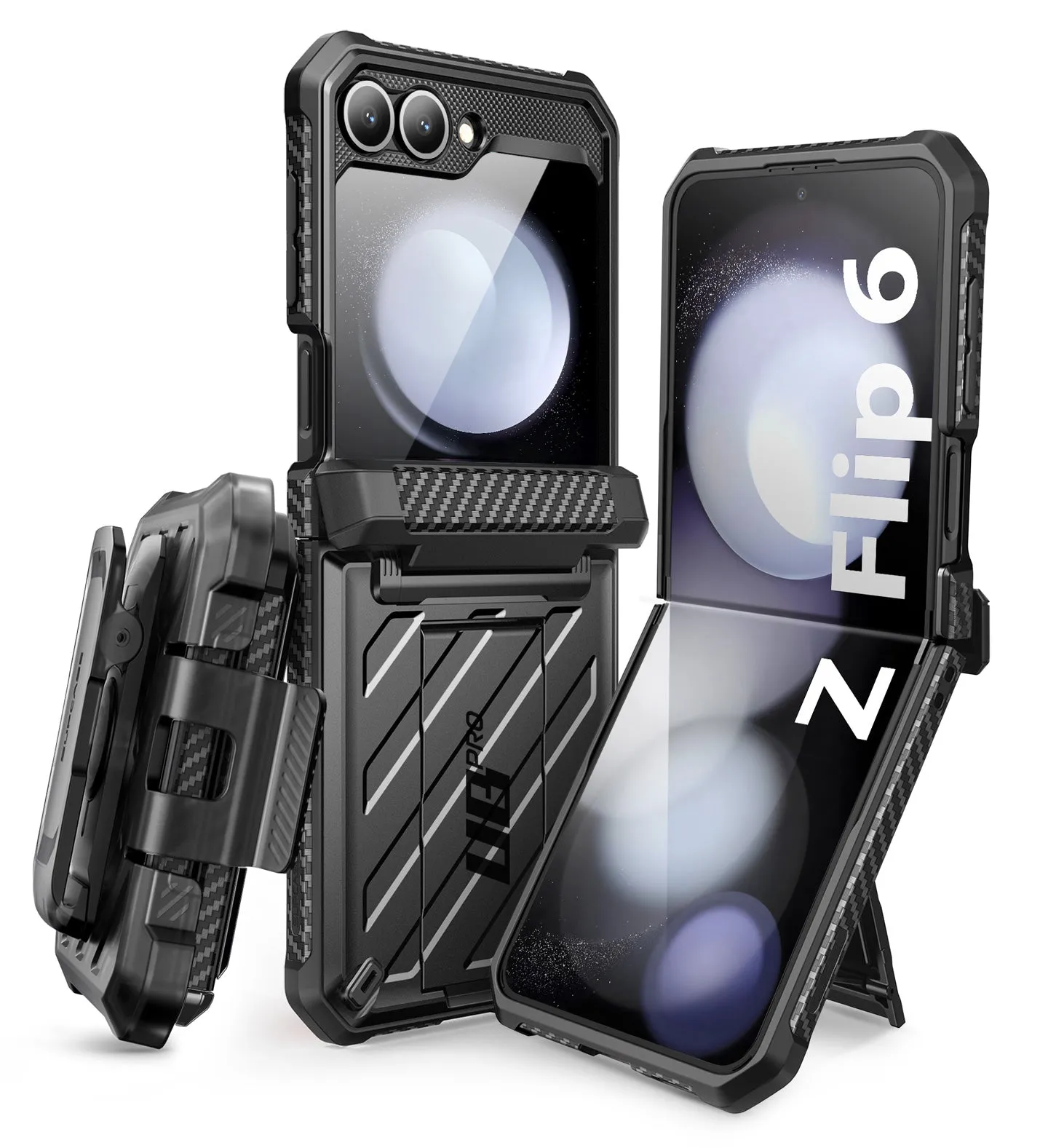 Galaxy Z Flip6 Unicorn Beetle PRO Rugged Case with Belt Clip-Black