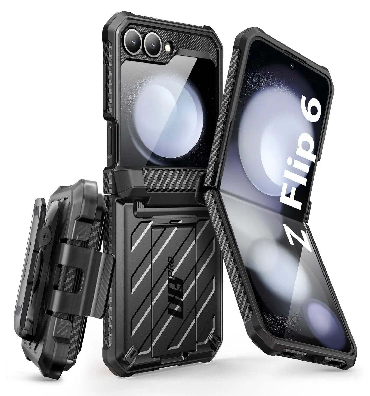 Galaxy Z Flip6 Unicorn Beetle PRO Rugged Case with Belt Clip-Black