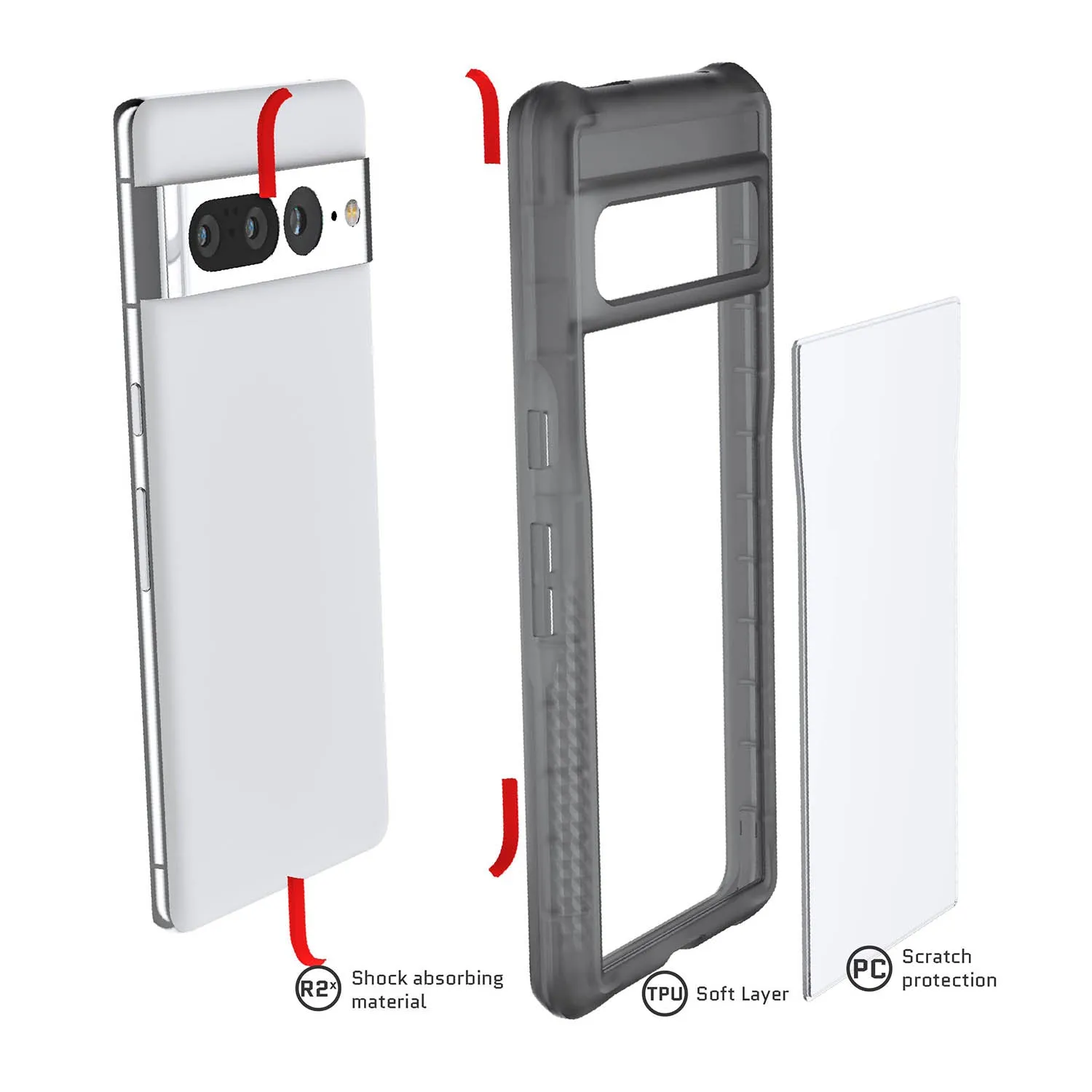 Ghostek Google Pixel 7 Pro Covert5 Ultra-Thin Clear Case Smoke