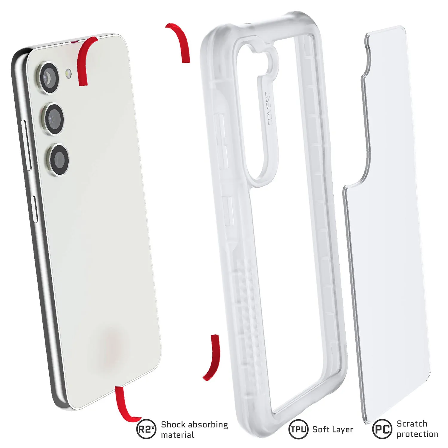 Ghostek Samsung Galaxy S23 Case Covert 6 Ultra-Thin Clear