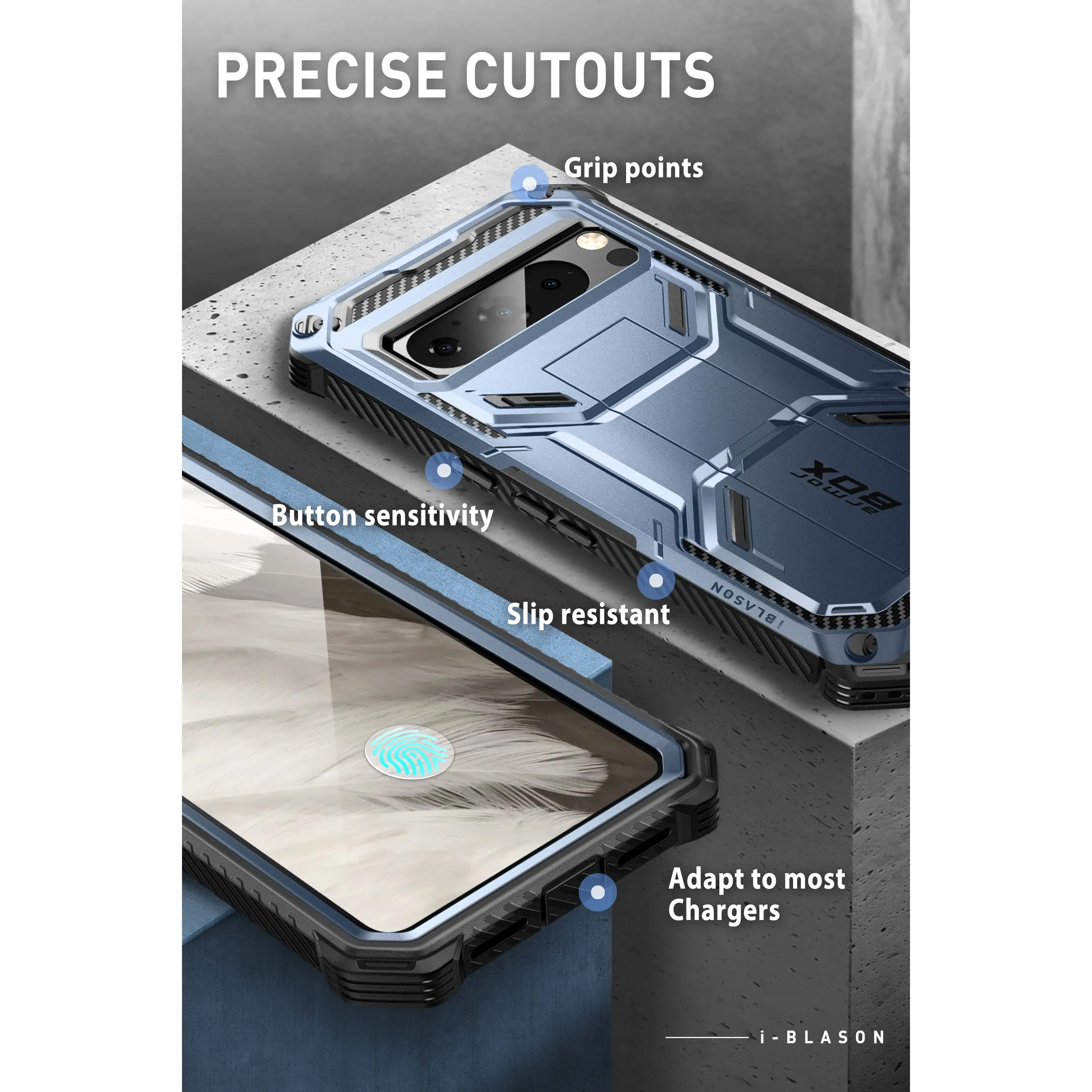 Google Pixel 8 Pro Armorbox Case - Metallic Blue